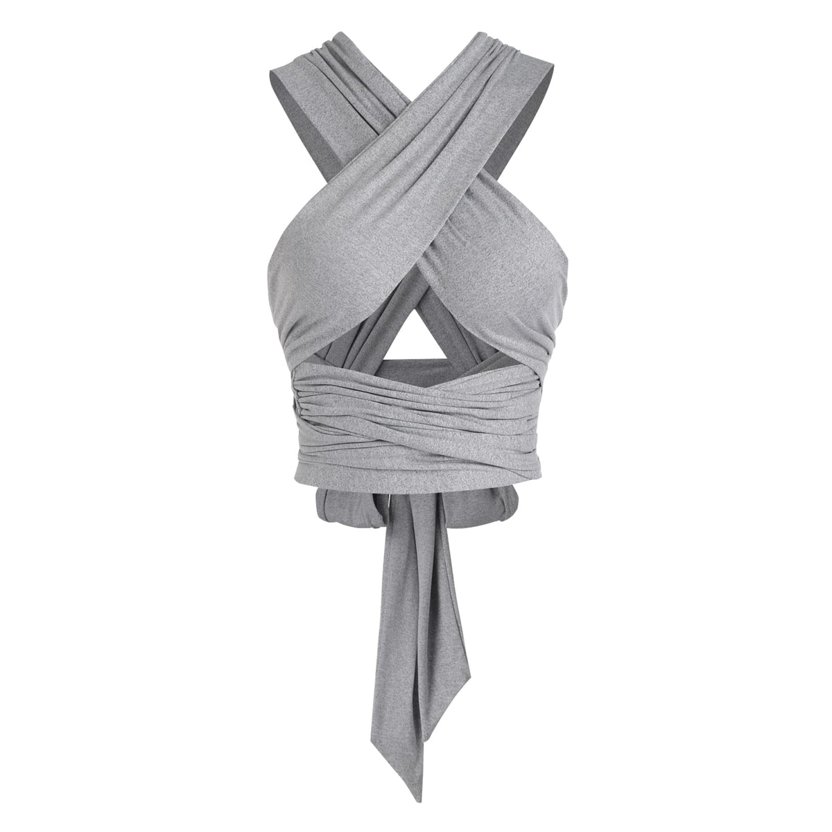 ZAFUL Womens Ribbed Halter Crop Top Ruched Lace-up Cropped Cami Bandana Top Criss Cross Wrap Print Tank Top