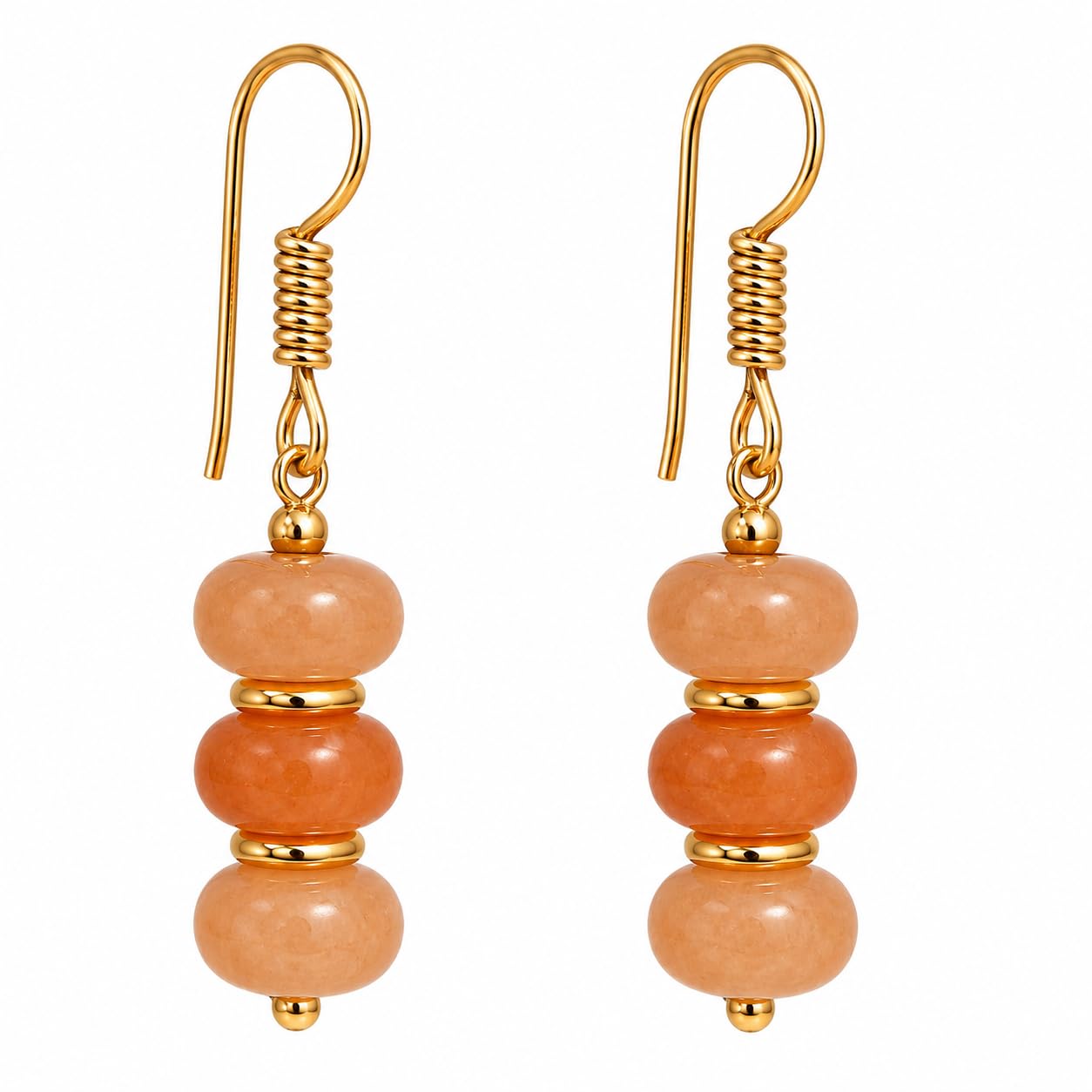 Gempires Beaded Gemstone Dangle Earrings for Women, Boho Gold Birthstone | 20+ natural stones & birthstones | Hypoallergenic gold-plated brass | Lightweight handmade boho drops