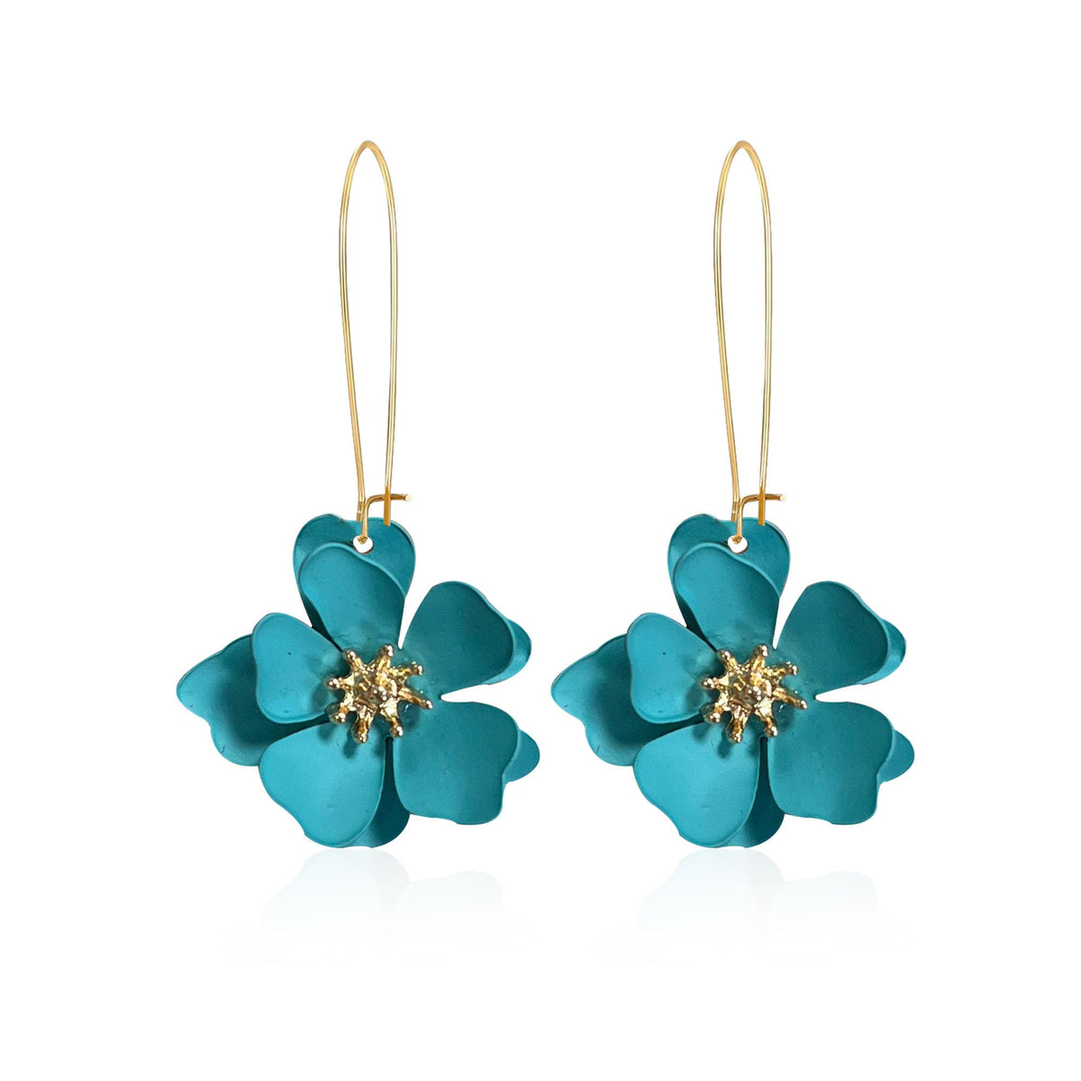 Bohemian Daisy Flower Matte Floral Long Petal Drop Dangle Earrings Layered Tiered for Women Chic Boho Wedding Jewelry