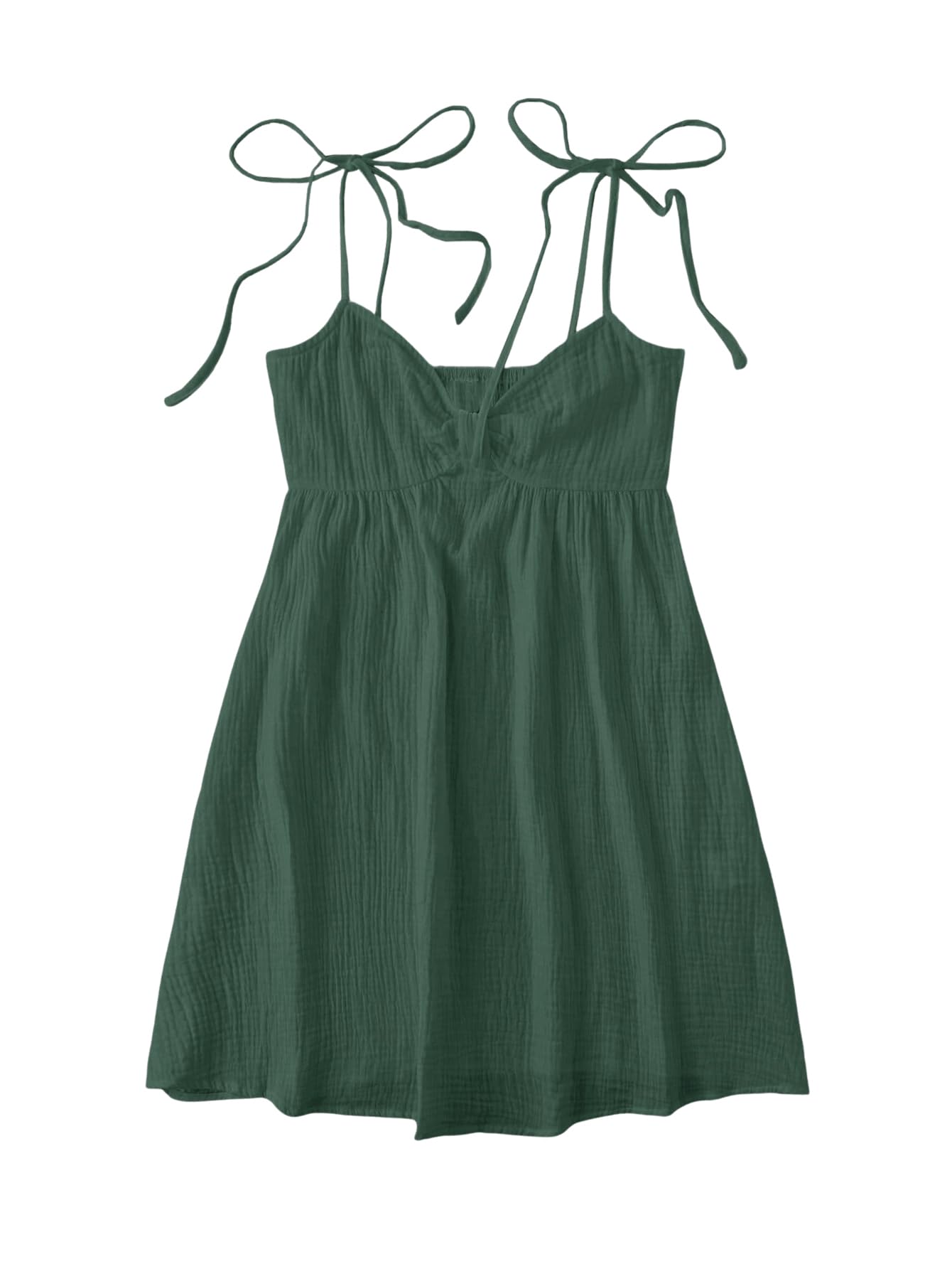 SOLY HUX Women's Summer Mini Sun Dress Cami Tie Shoulder Babydoll Dresses | A Line, Y2k, Cute, Casual, Babydoll Dresses
