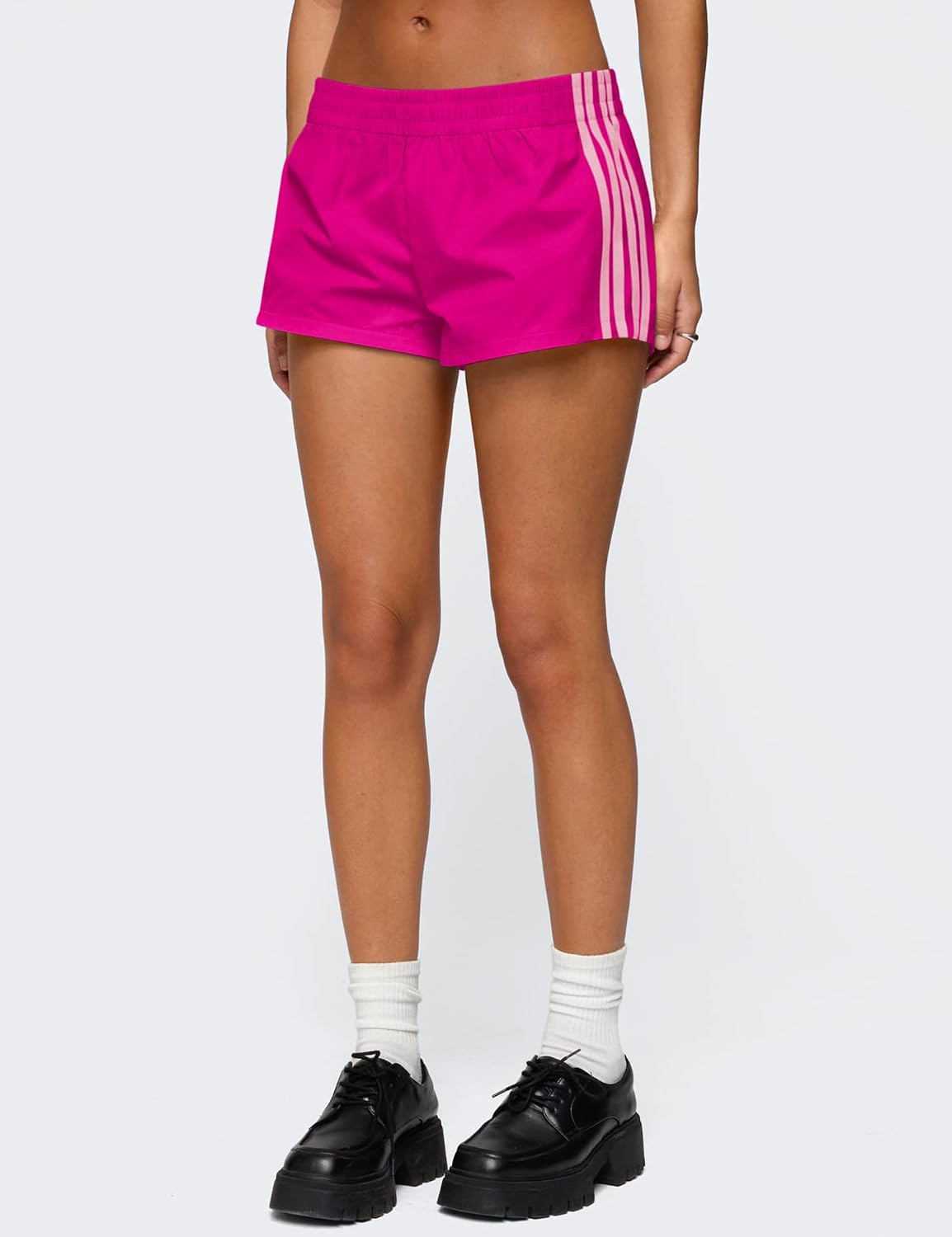 Womens Shorts Sweat Track Athletic Low Rise Micro Y2k UPF 50+ Short | Summer Side Stripes Shorts Workout Gym Running Cute Girls Athleisure Clothing