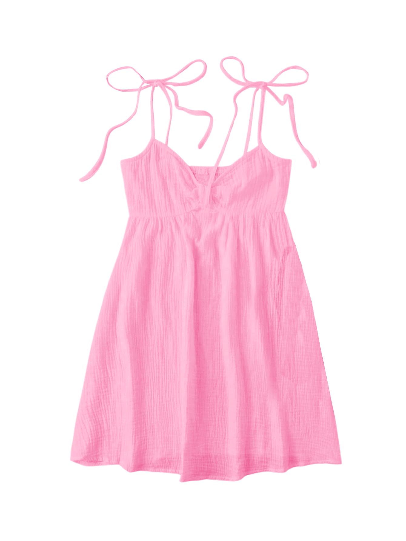 SOLY HUX Women's Summer Mini Sun Dress Cami Tie Shoulder Babydoll Dresses | A Line, Y2k, Cute, Casual, Babydoll Dresses