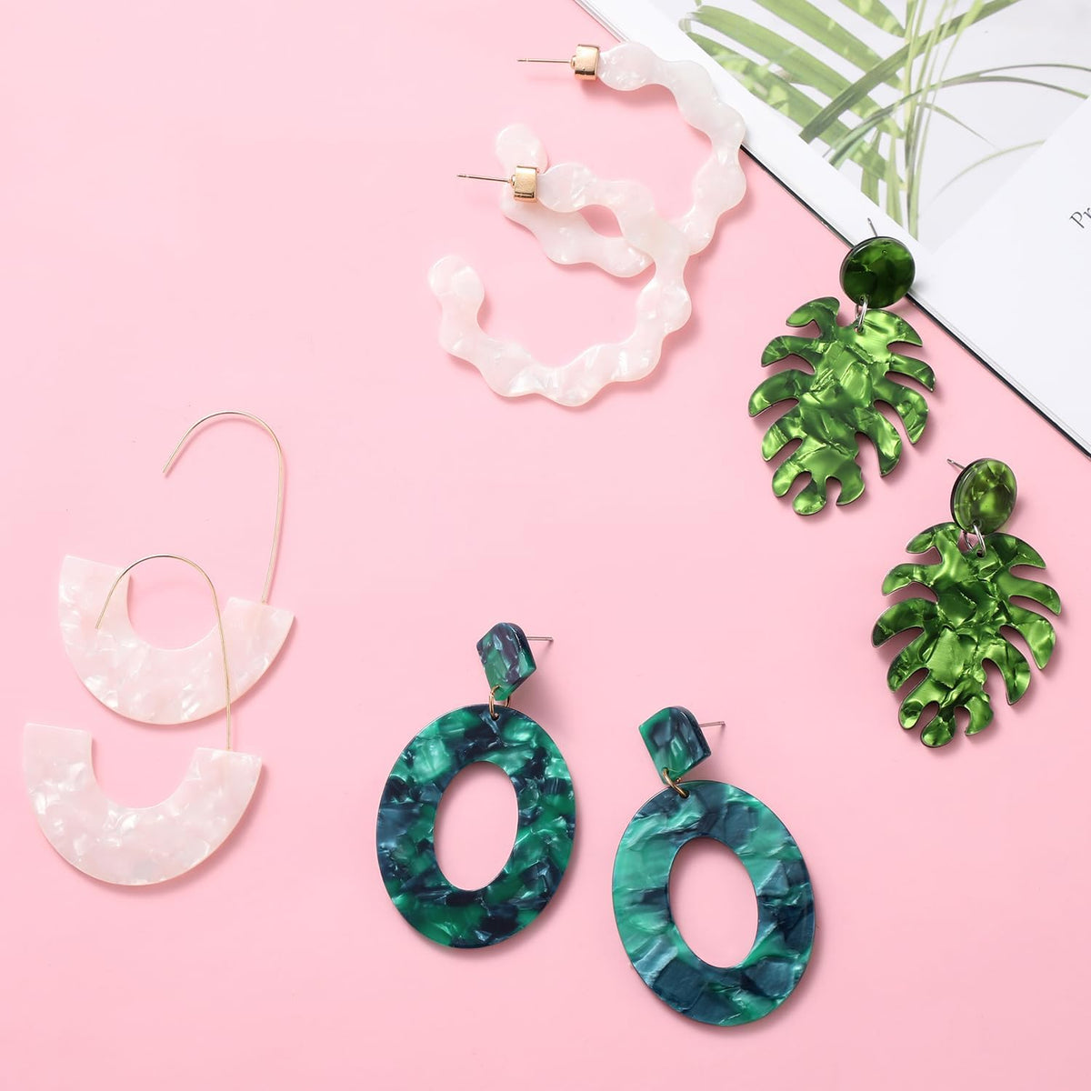 Vacation Statement Earrings for Women Acrylic Rattan Earrings | Summer Beach Earrings