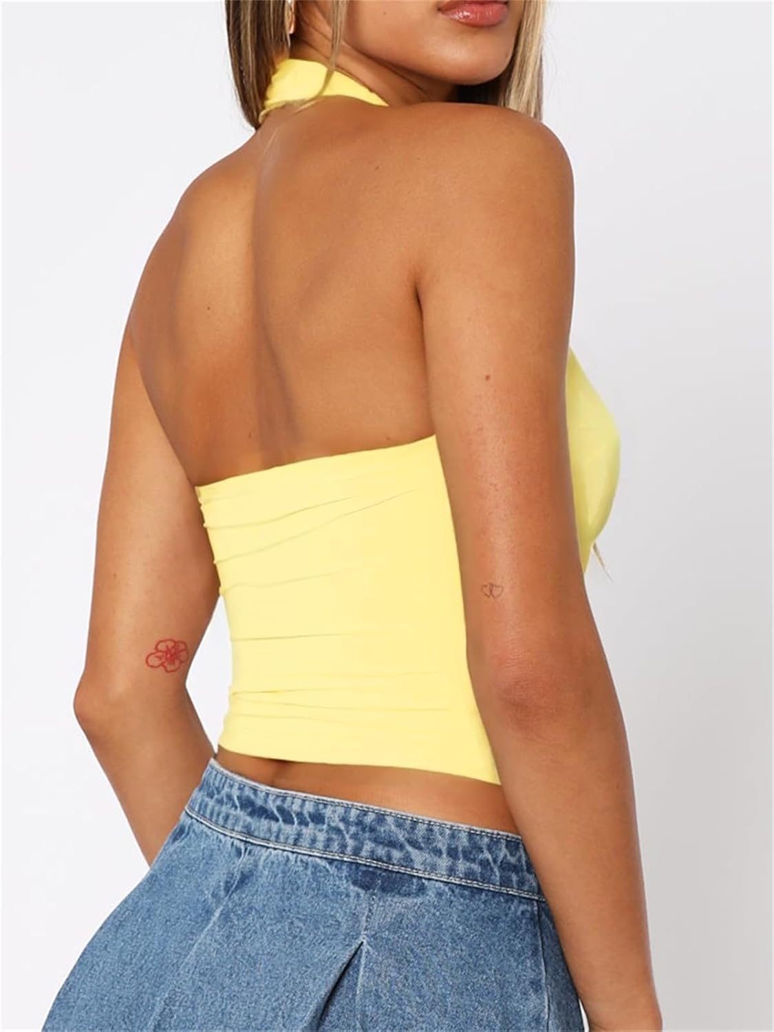 TiulZial Women Sexy Halter Neck Backless Tank Top Open Back Sleeveless Slim Fit Y2k Summer Tops