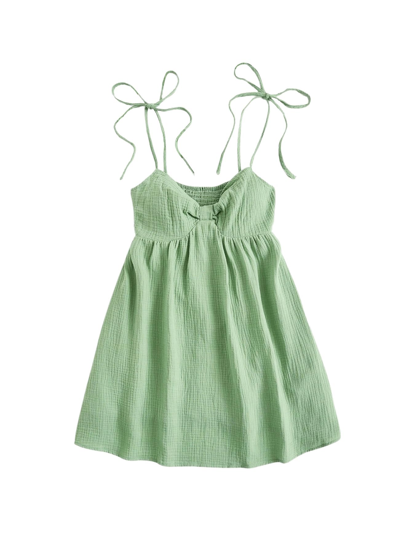 SOLY HUX Women's Summer Mini Sun Dress Cami Tie Shoulder Babydoll Dresses | A Line, Y2k, Cute, Casual, Babydoll Dresses