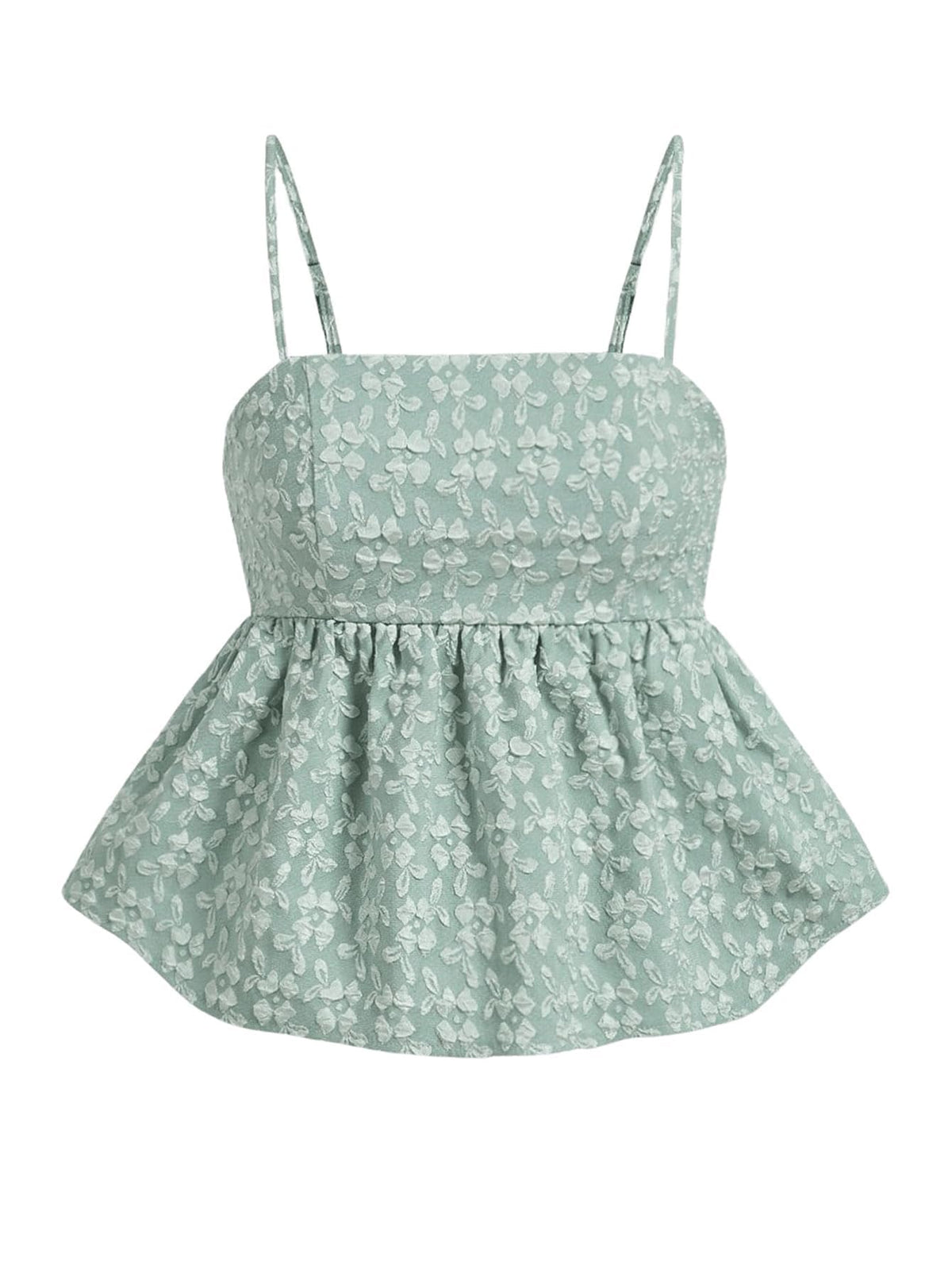 SOLY HUX Summer Babydoll Top for Women Y2k Peplum Cami Crop Tank Tops | Cute, Going Out Outfits, Flowy, Ruffle, Spaghetti Strap