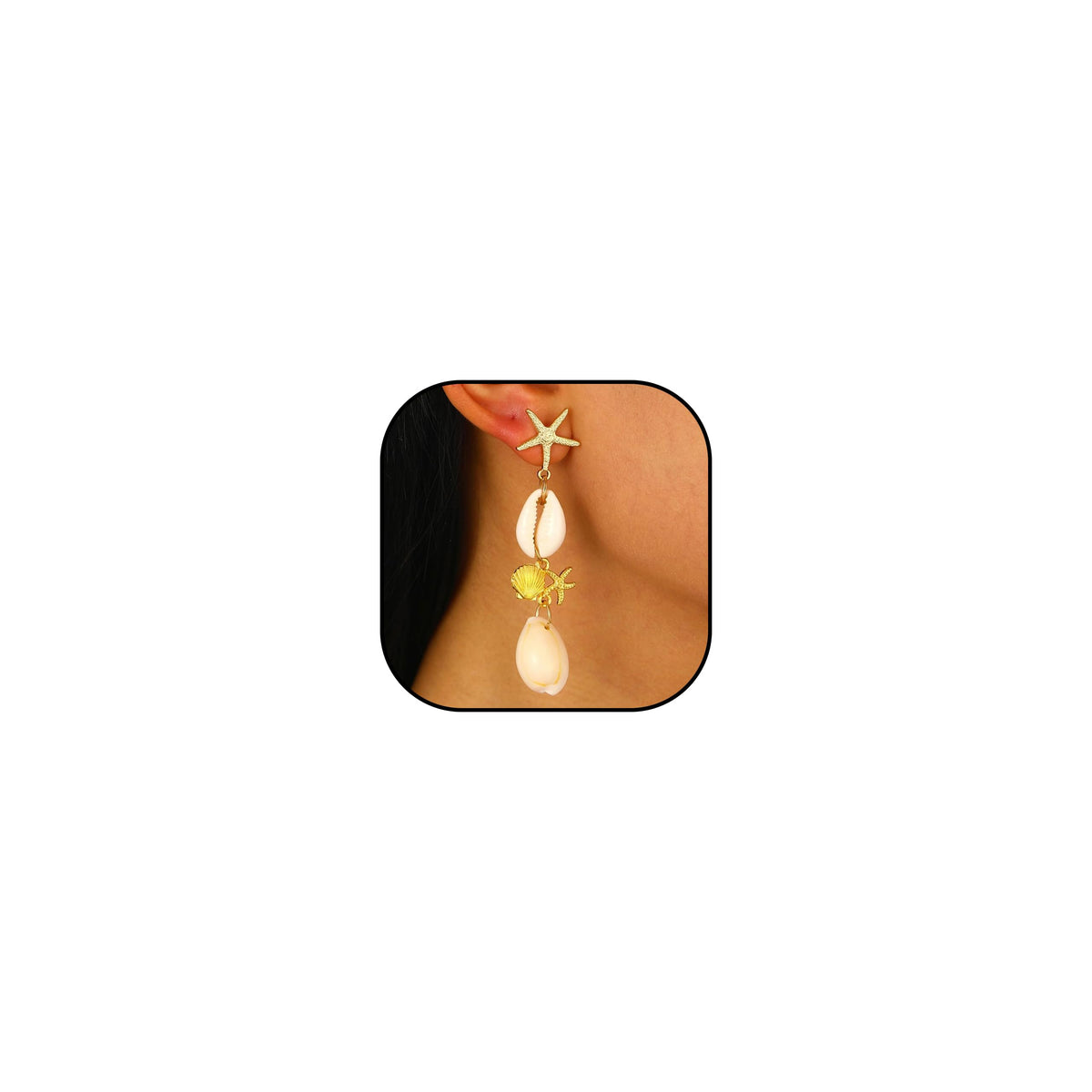 Starfish Earrings Gold Shell Dangle Earrings Women Beach Fashion Summer Beach Vacation Essentials Outfits for Women Beachy Ocean Jewelry Gifts