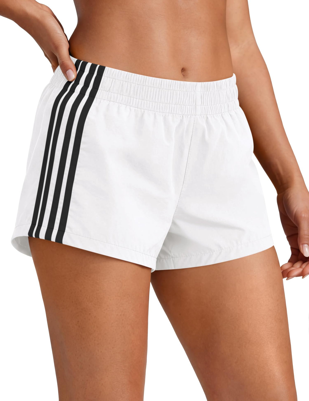 Womens Shorts Sweat Track Athletic Low Rise Micro Y2k UPF 50+ Short | Summer Side Stripes Shorts Workout Gym Running Cute Girls Athleisure Clothing