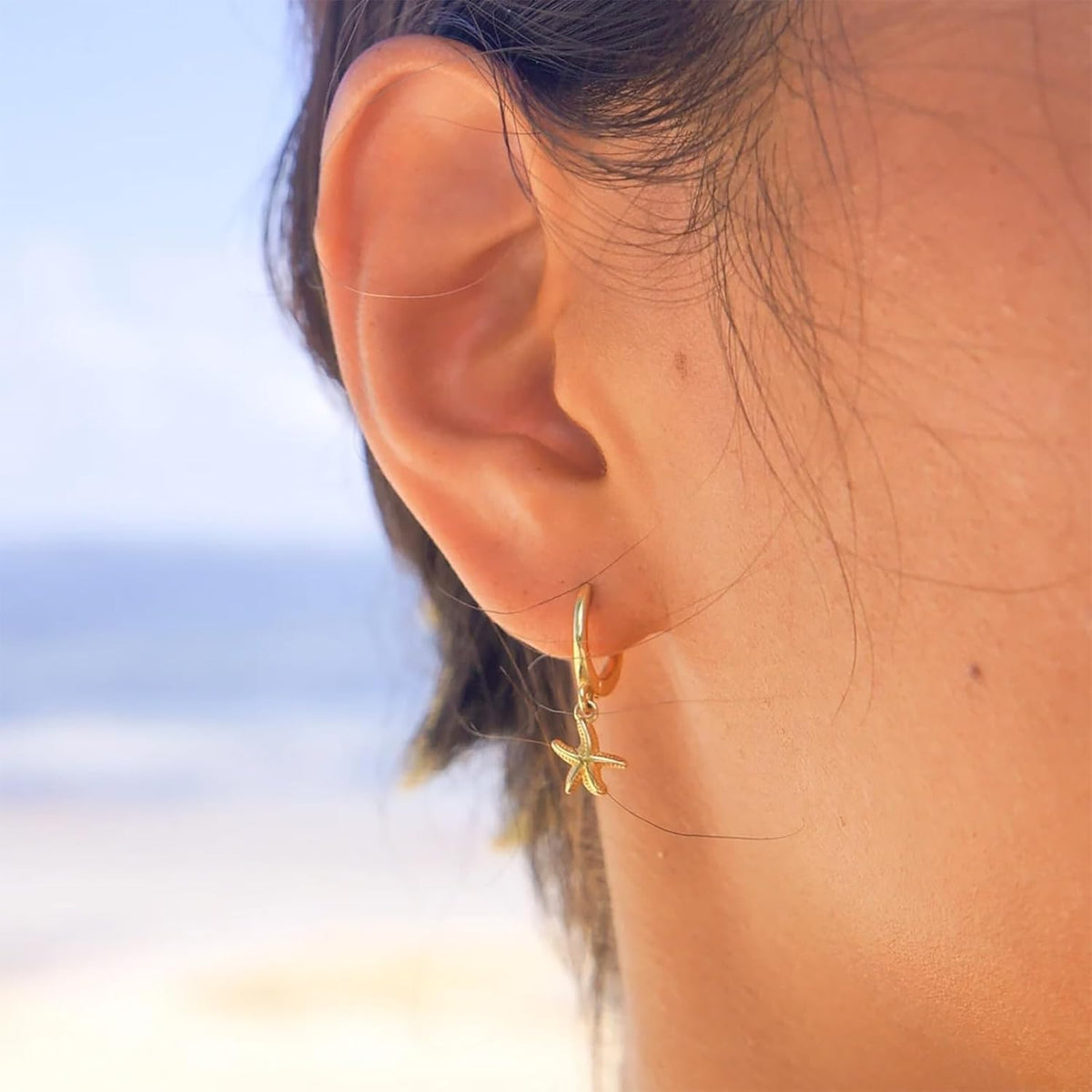 Starfish Earrings Beach Jewelry for Women Seashell Pearl Drop Earrings Summer Accessories Tropical Vacation Outfits Beach Vacation Clothes Dresses