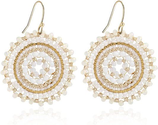 Colorful Summer Beaded Earrings For Women Crystals Glass Bead Dangle Drop Bohemia Earrings Statement Earrings For Women