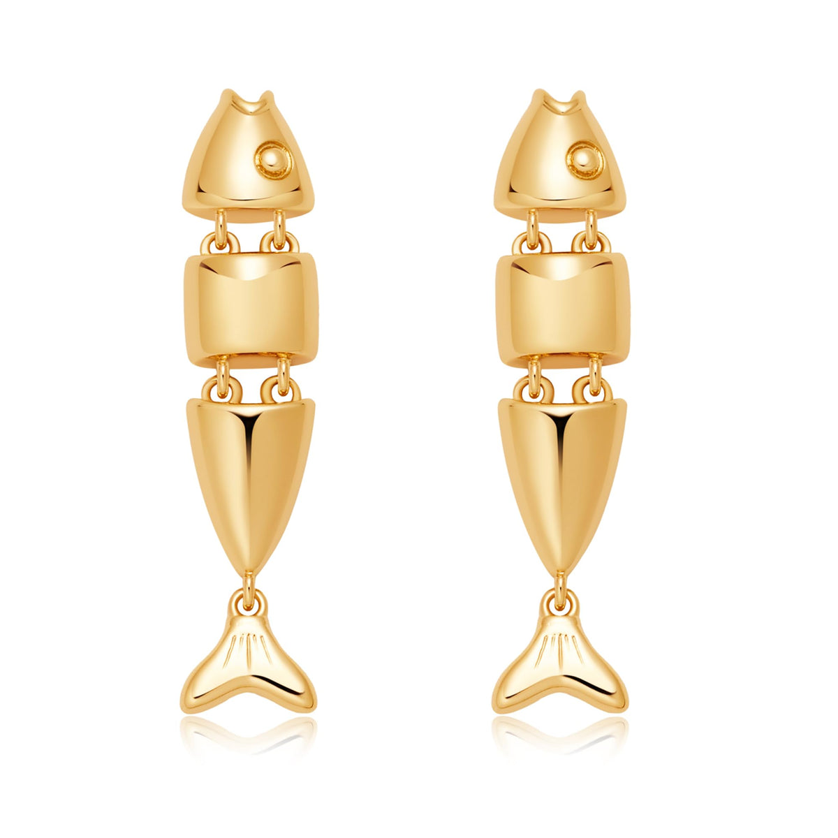 Gold Fish Drop Earrings Summer Beach Earrings for Women Simple Trendy Dainty Ocean Jewelry for Gifts