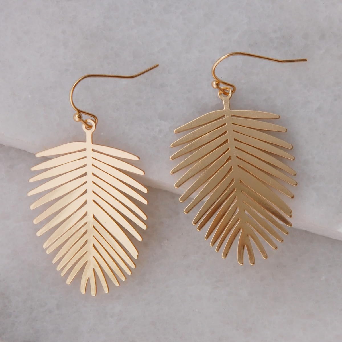 Palm Leaf Earrings for Women - Boho Tropical Dangle Earrings | Plated in Gold Tone or Silver Tone