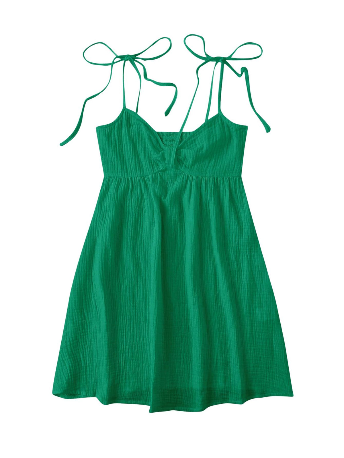 SOLY HUX Women's Summer Mini Sun Dress Cami Tie Shoulder Babydoll Dresses | A Line, Y2k, Cute, Casual, Babydoll Dresses