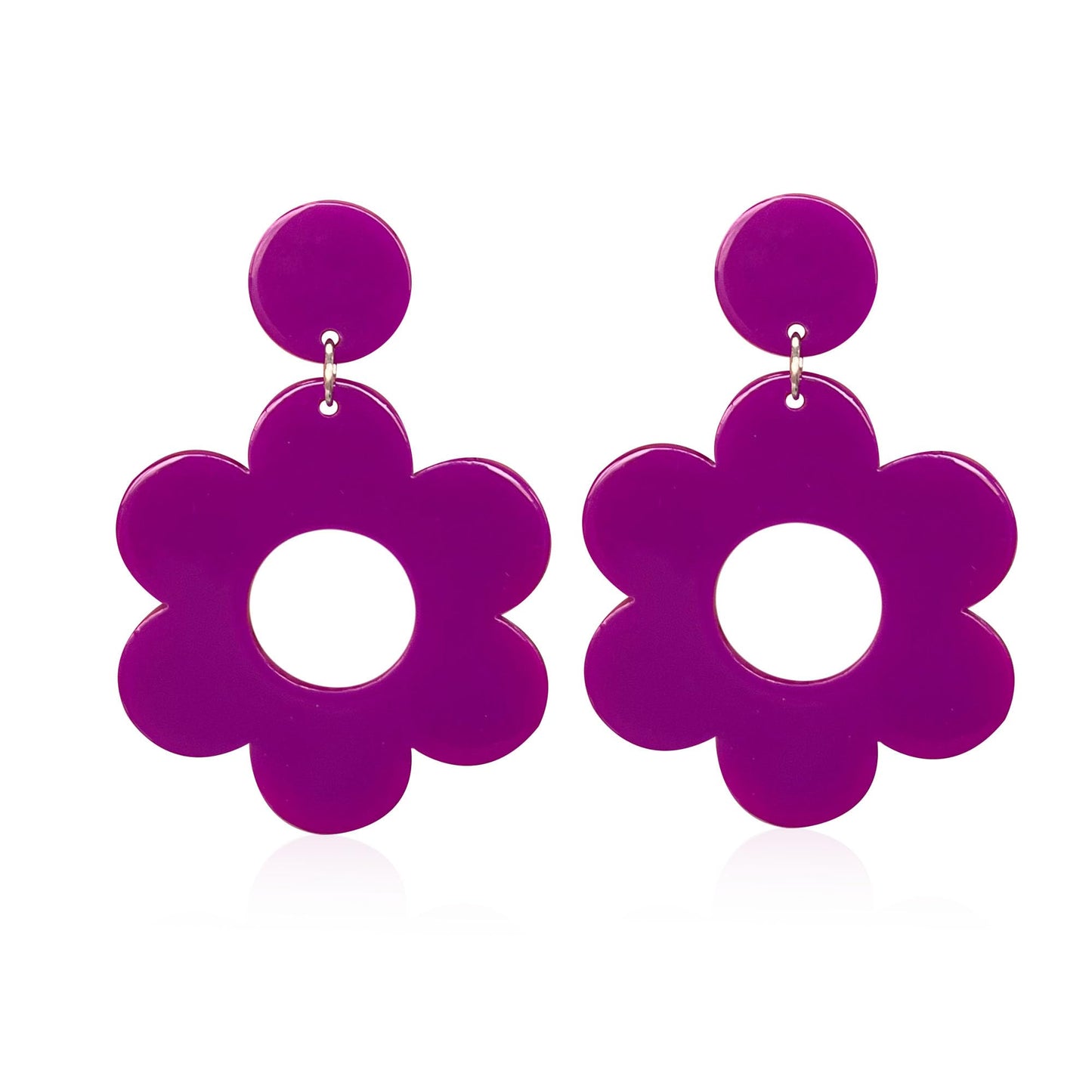YUNXI Acrylic Flower Earrings Daisy Drop Dangle For Women Y2k Resin Floral Studs 60/70s Retro Flowers Earrings