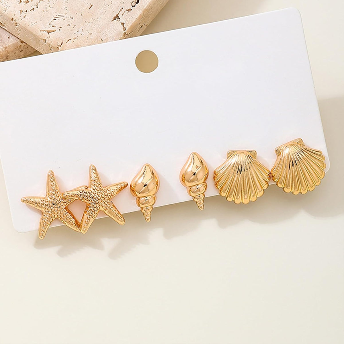 Gold Starfish Shell Earrings for Women with Pearl Beach Seashell Earrings Dangle Summer Vacation Earring for Women Beach Jewelry
