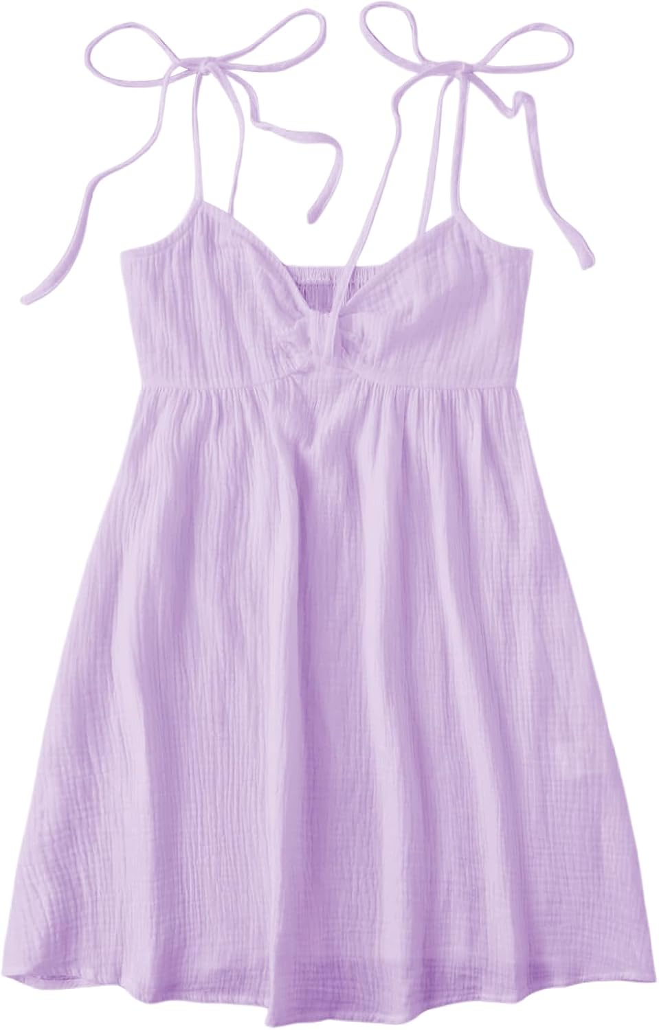 SOLY HUX Women's Summer Mini Sun Dress Cami Tie Shoulder Babydoll Dresses | A Line, Y2k, Cute, Casual, Babydoll Dresses