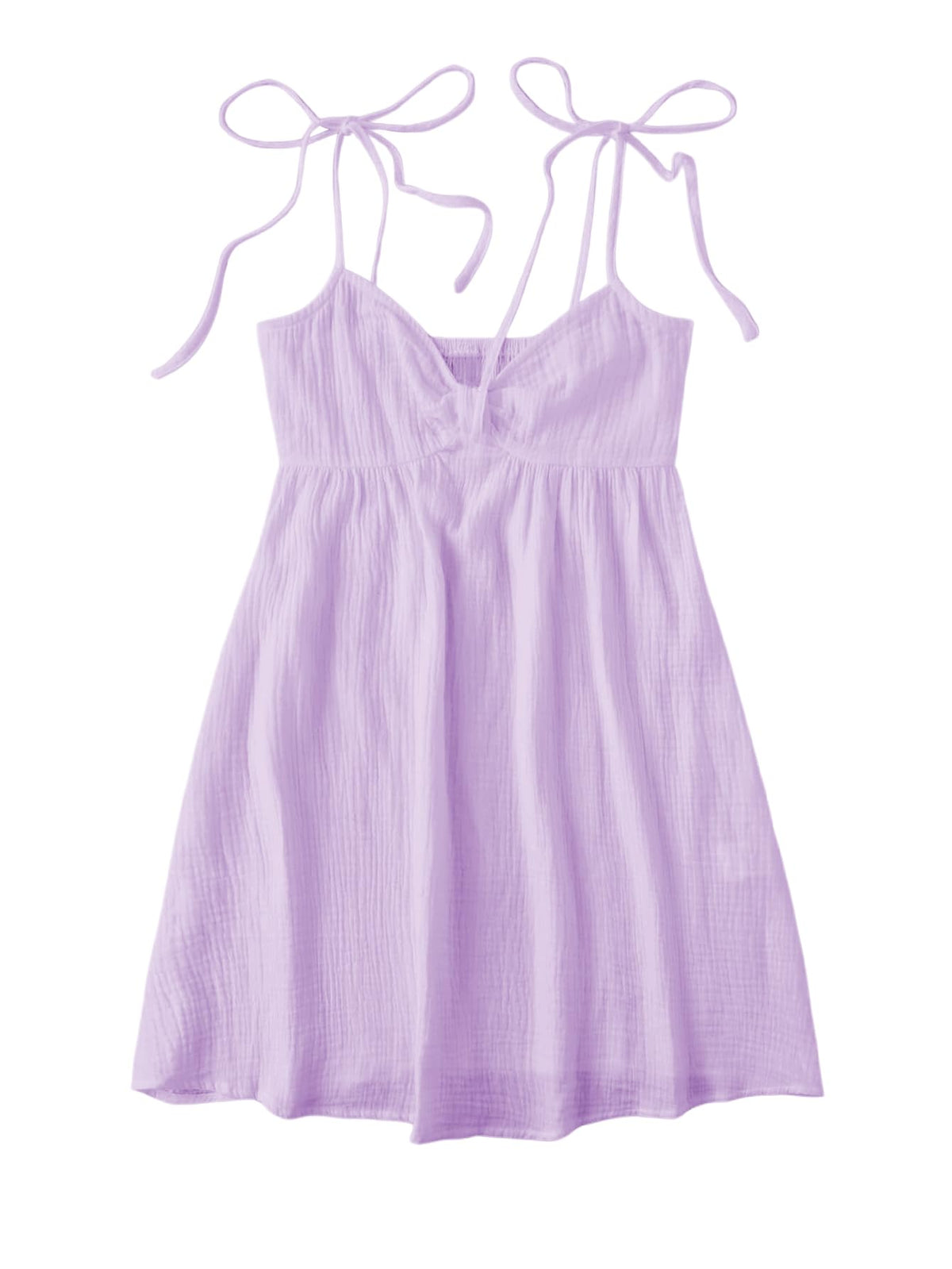 SOLY HUX Women's Summer Mini Sun Dress Cami Tie Shoulder Babydoll Dresses | A Line, Y2k, Cute, Casual, Babydoll Dresses