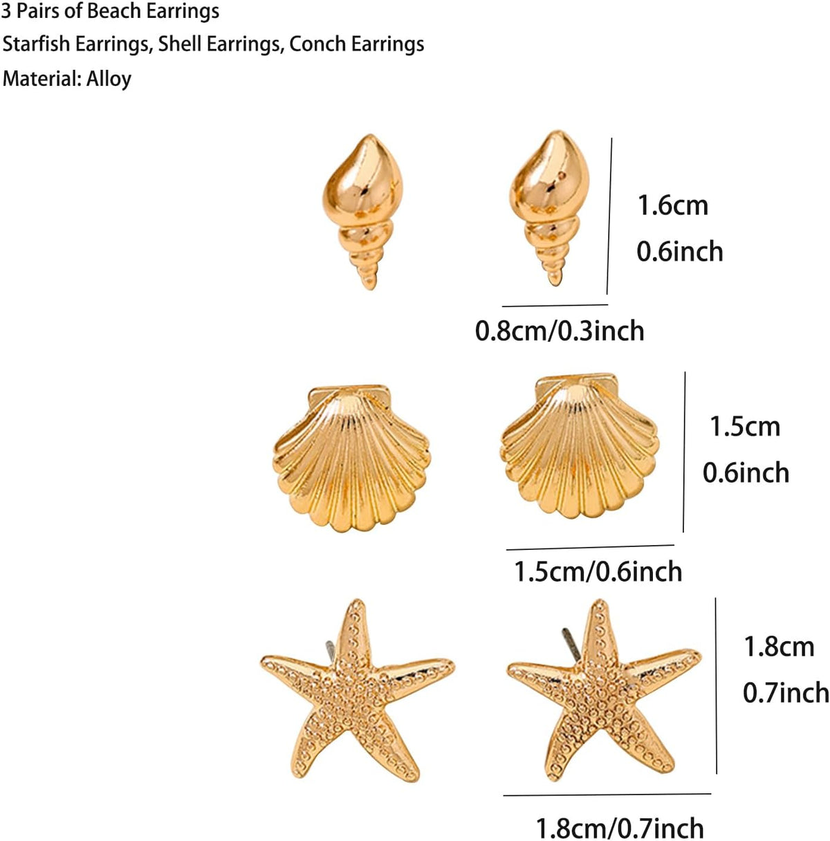 Gold Starfish Shell Earrings for Women with Pearl Beach Seashell Earrings Dangle Summer Vacation Earring for Women Beach Jewelry