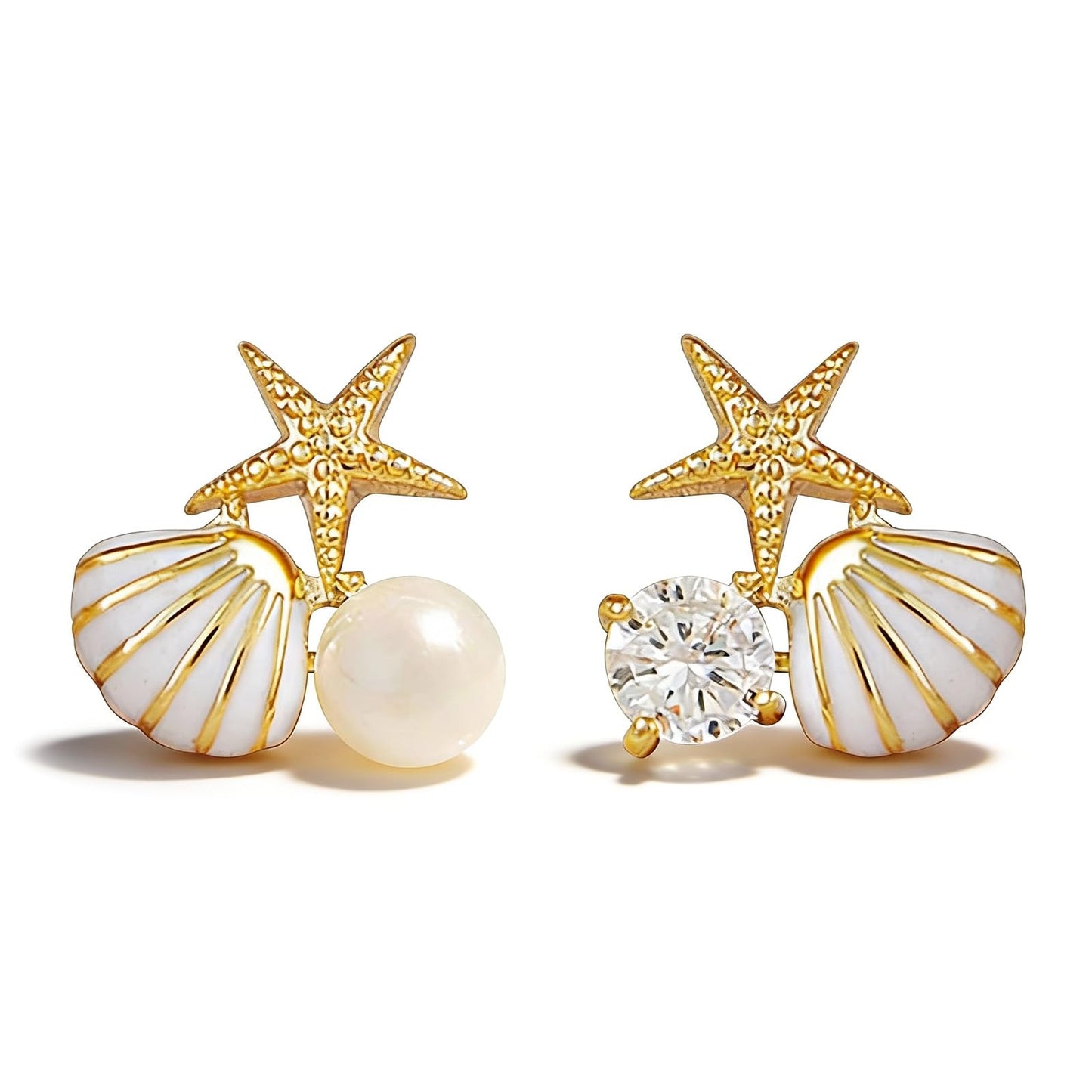 Starfish Earrings Beach Jewelry for Women Seashell Pearl Drop Earrings Summer Accessories Tropical Vacation Outfits Beach Vacation Clothes Dresses