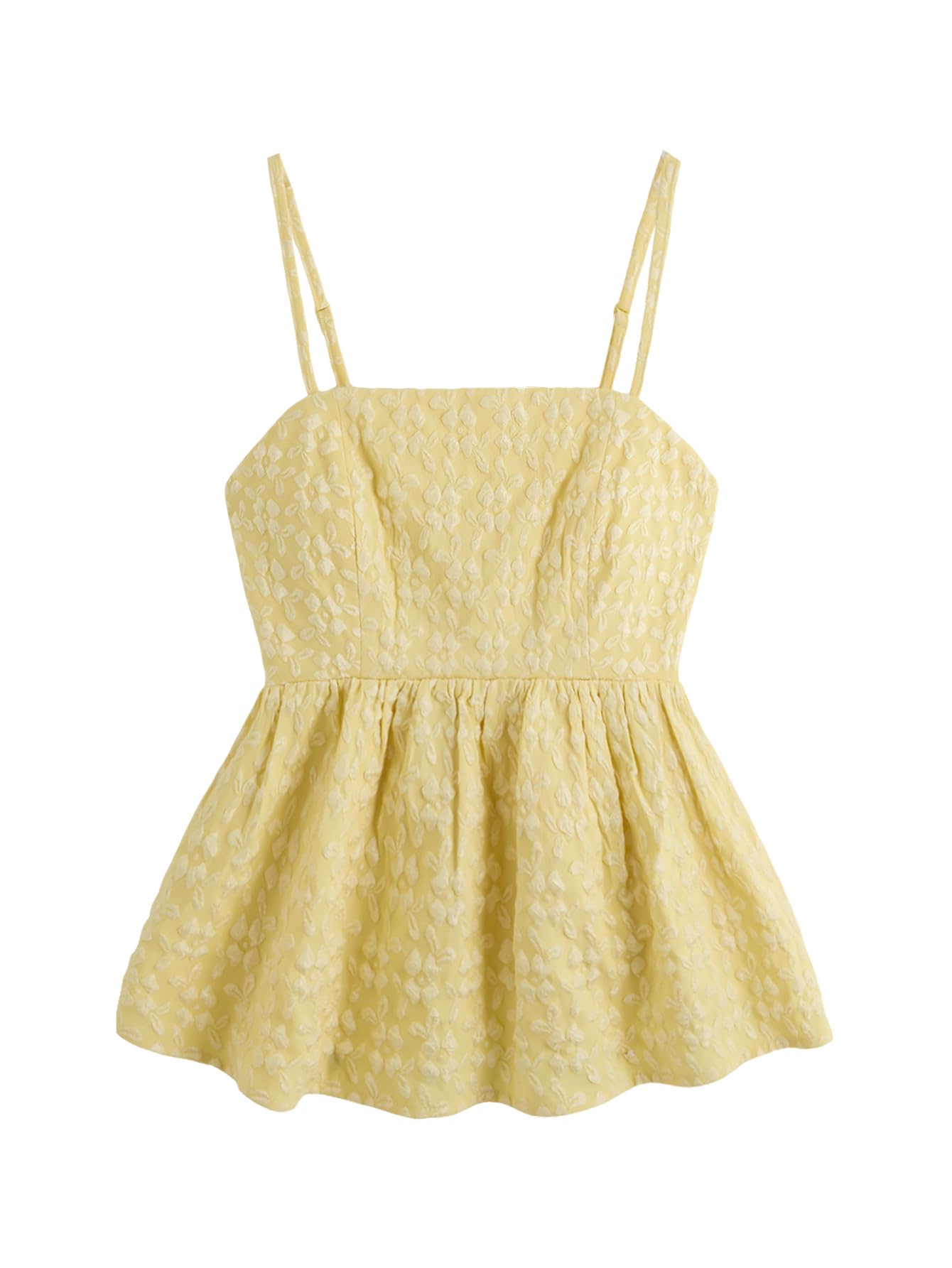 SOLY HUX Summer Babydoll Top for Women Y2k Peplum Cami Crop Tank Tops | Cute, Going Out Outfits, Flowy, Ruffle, Spaghetti Strap