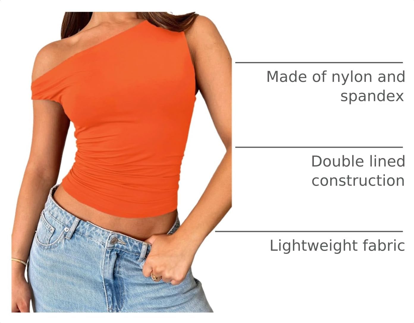 TiulZial Off The Shoulder Tops for Women - Going Out Top Double Lined Cute Summer Crop Tank Trendy Ruched
