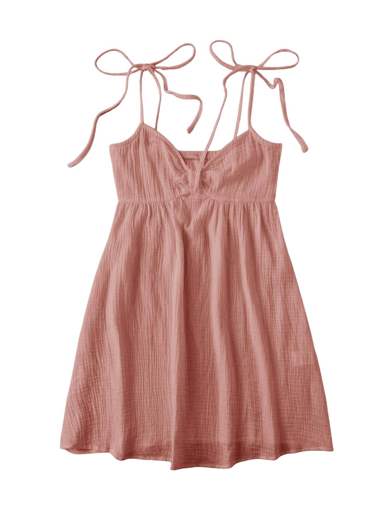 SOLY HUX Women's Summer Mini Sun Dress Cami Tie Shoulder Babydoll Dresses | A Line, Y2k, Cute, Casual, Babydoll Dresses