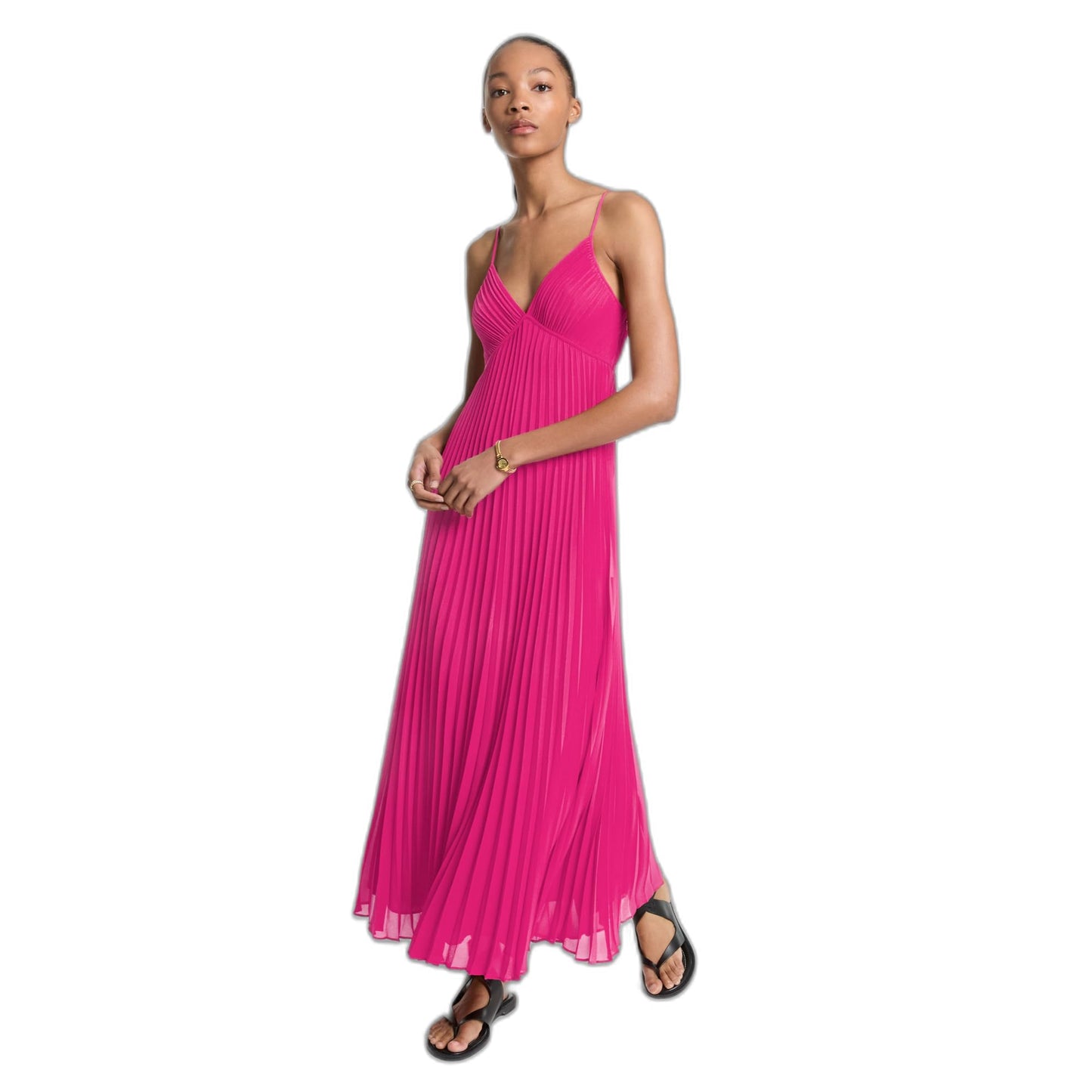 Michael Kors Women's Maxi Pleated Slip Dress