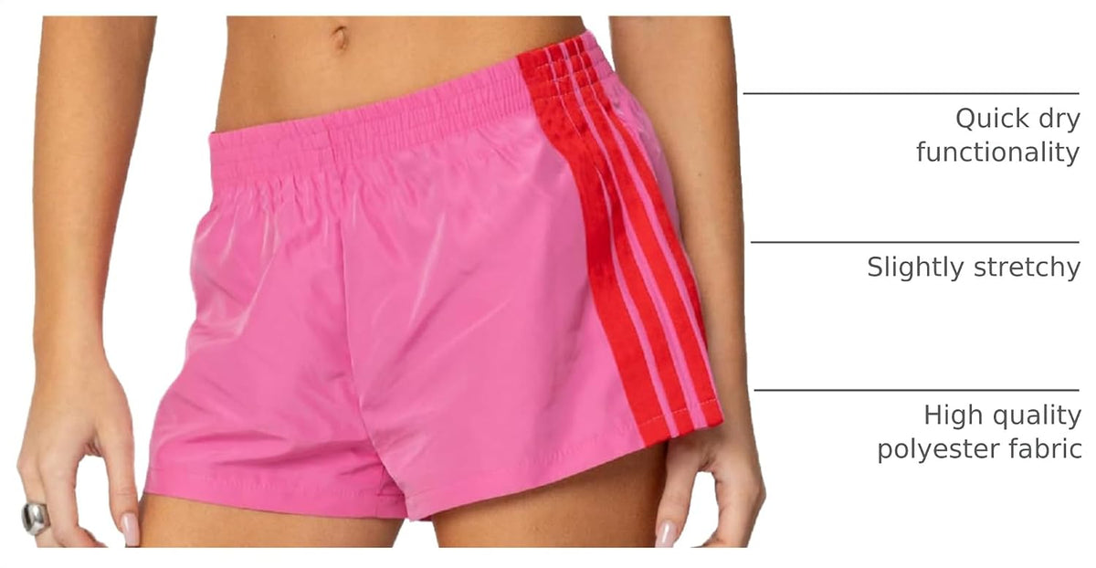 UAURORAO Women Striped Athletic Shorts Y2k Cute Track Sweat Shorts