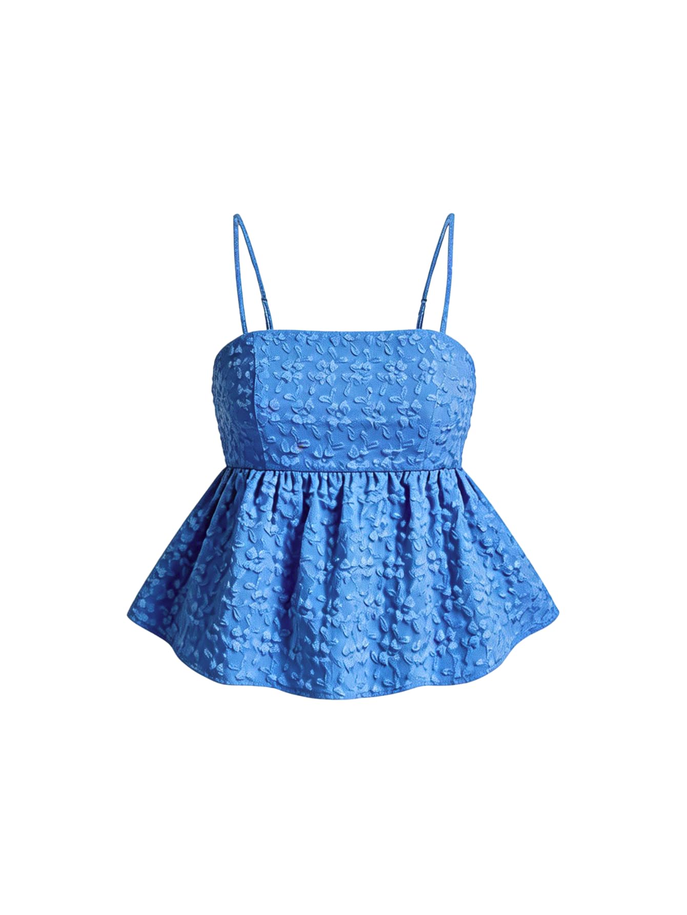 SOLY HUX Summer Babydoll Top for Women Y2k Peplum Cami Crop Tank Tops | Cute, Going Out Outfits, Flowy, Ruffle, Spaghetti Strap