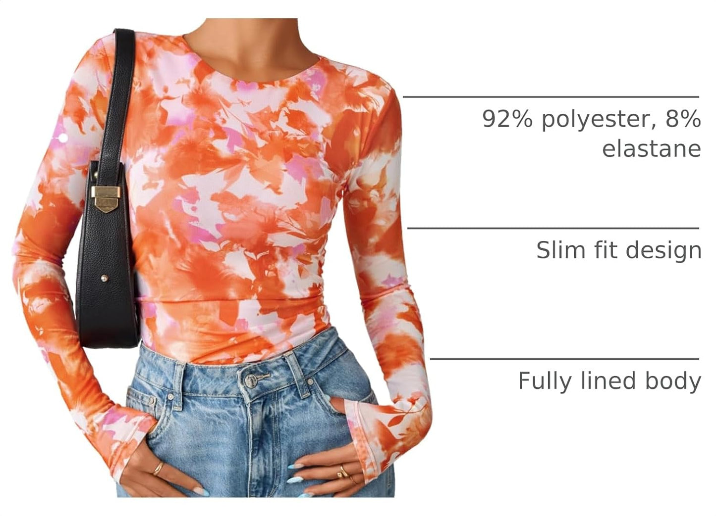 ZESICA Womens Floral Mesh Going Out Tops Fall Long Sleeve Y2K Shirts | Crew Neck, Slim Fit Ruched Top, Sexy Y2K Trendy Clothes, Date Night Outfit for Women