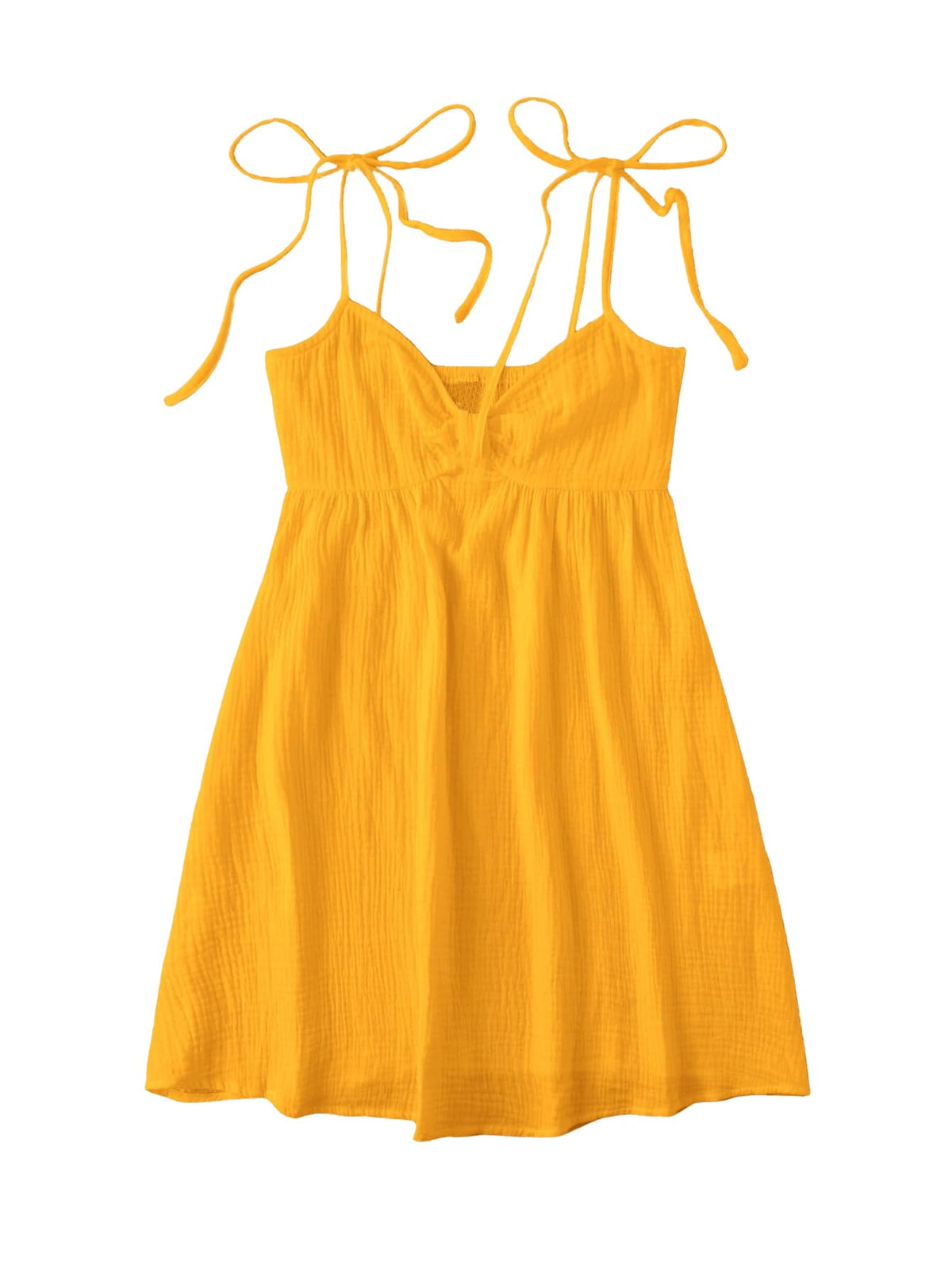 SOLY HUX Women's Summer Mini Sun Dress Cami Tie Shoulder Babydoll Dresses | A Line, Y2k, Cute, Casual, Babydoll Dresses