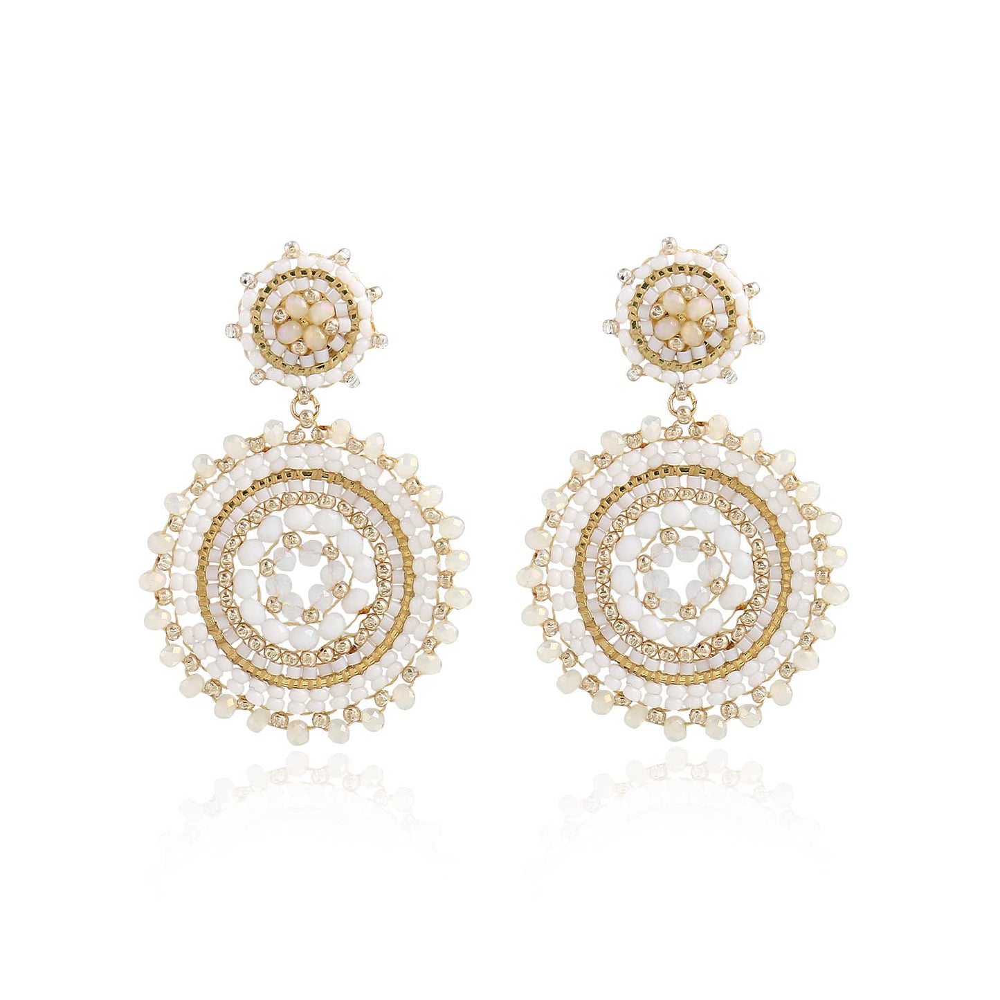 Beaded Earrings For Women Seed Bead Summer Beach Boho Statement Dangle Handmade Earrings Jewelry