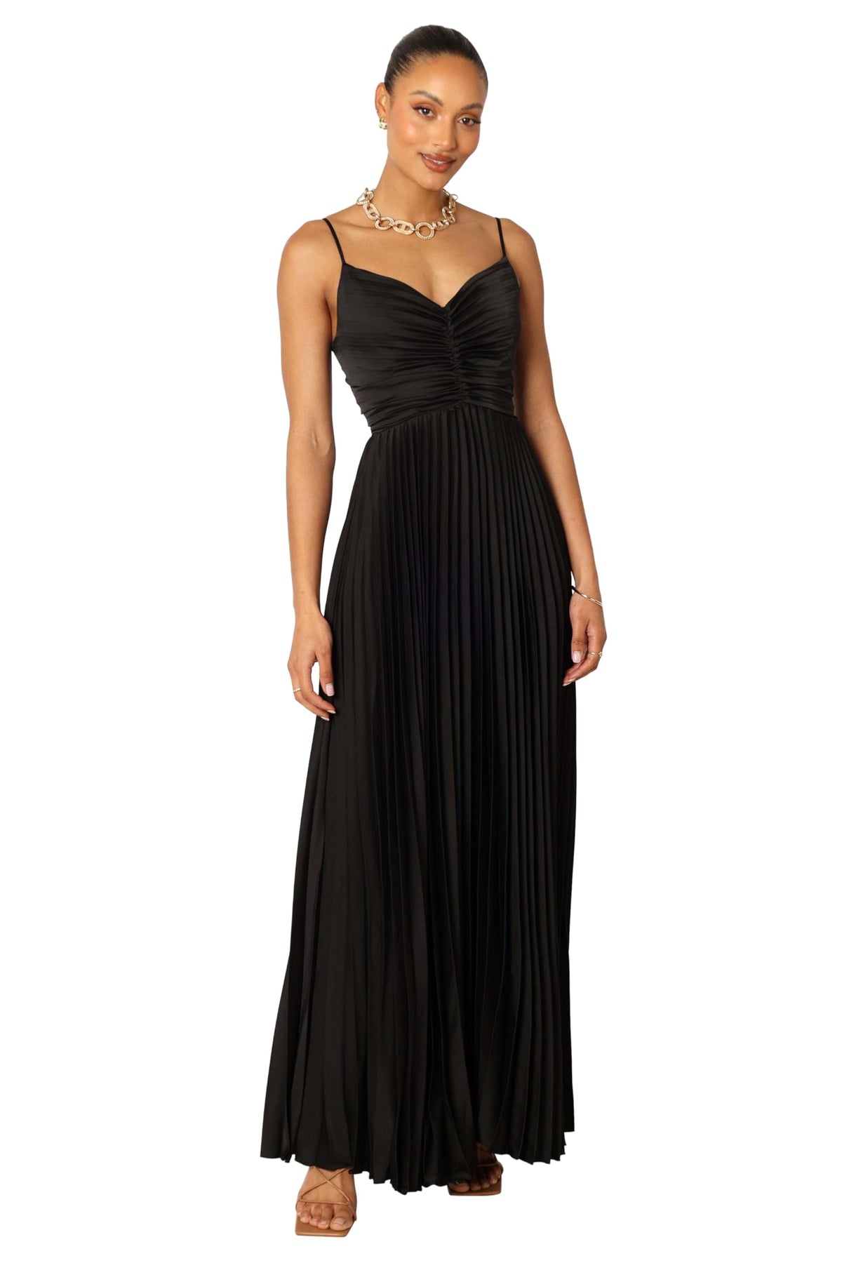 Petal & Pup Women's Naira Pleated Maxi Dress