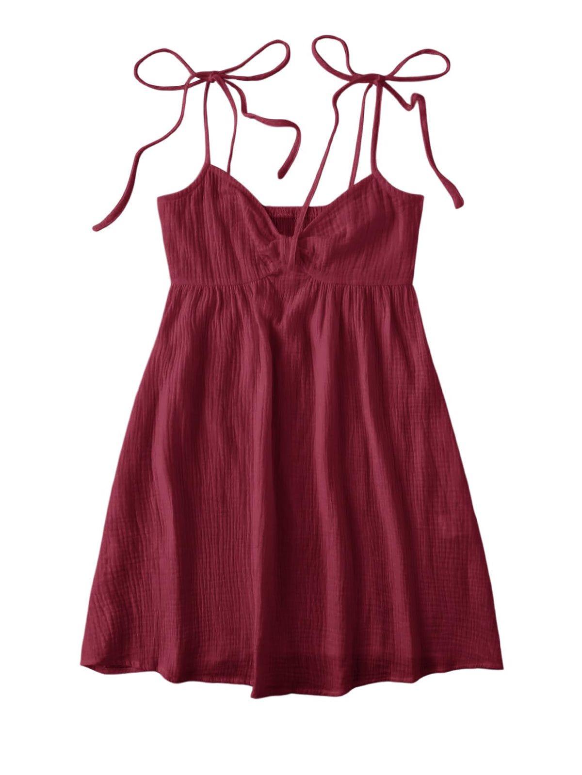SOLY HUX Women's Summer Mini Sun Dress Cami Tie Shoulder Babydoll Dresses | A Line, Y2k, Cute, Casual, Babydoll Dresses