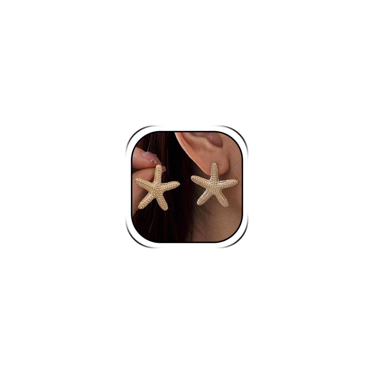 Gold Starfish Earrings for Women Pearl Accent Dangle Drop Earrings Statement Beach Jewelry Coastal Ocean Inspired Earrings for Summer Vacation Tropical Party Cruise and Resort Outfits