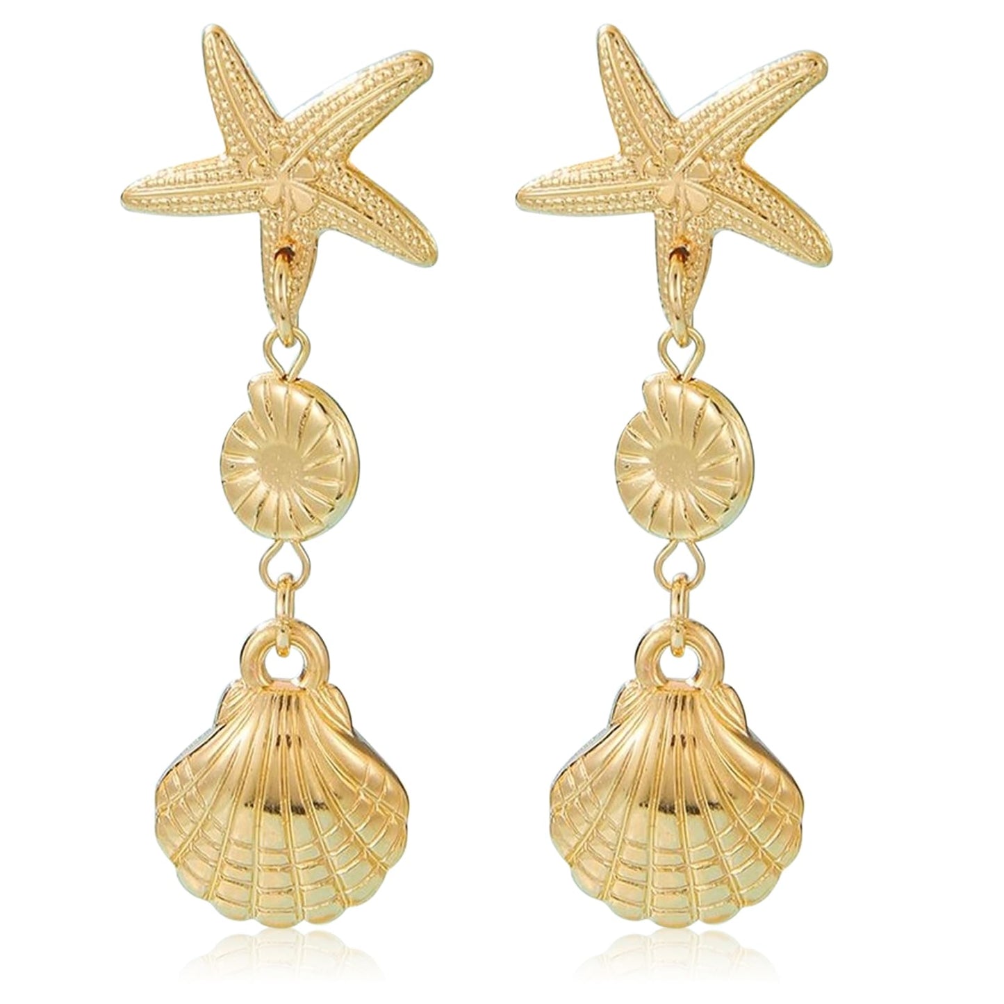 Starfish Earrings Beach Jewelry for Women Seashell Pearl Drop Earrings Summer Accessories Tropical Vacation Outfits Beach Vacation Clothes Dresses