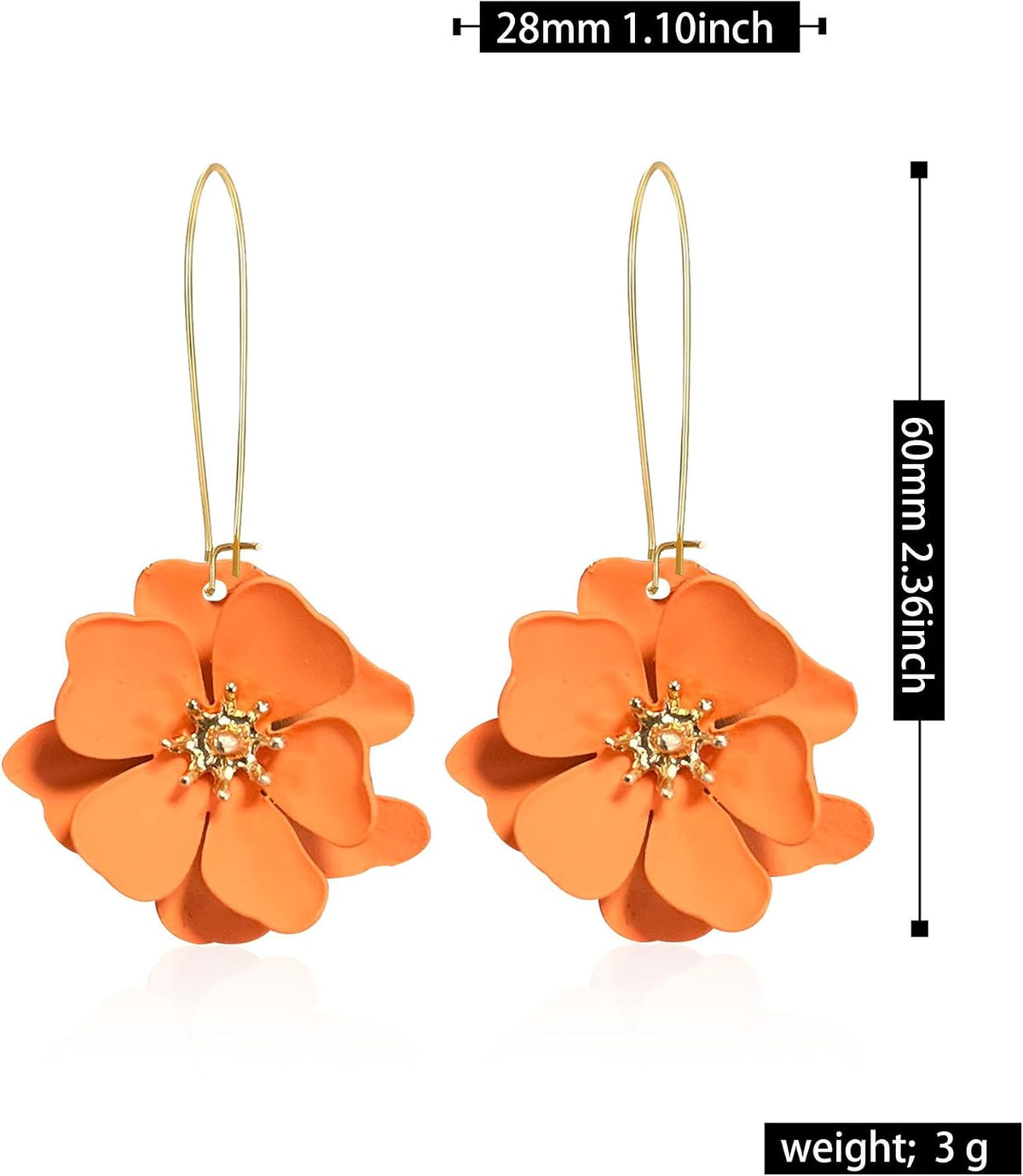 Bohemian Daisy Flower Matte Floral Long Petal Drop Dangle Earrings Layered Tiered for Women Chic Boho Wedding Jewelry