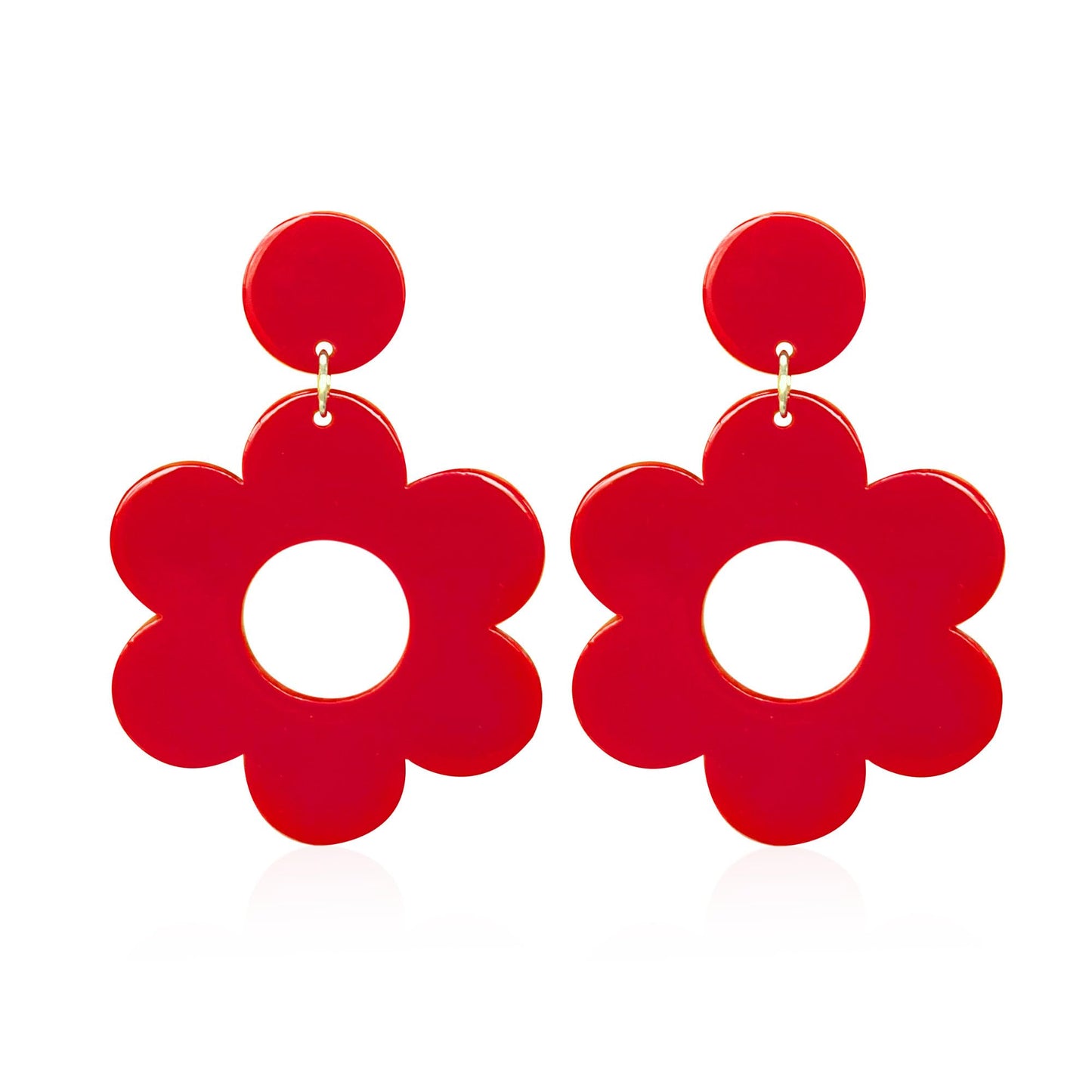 YUNXI Acrylic Flower Earrings Daisy Drop Dangle For Women Y2k Resin Floral Studs 60/70s Retro Flowers Earrings