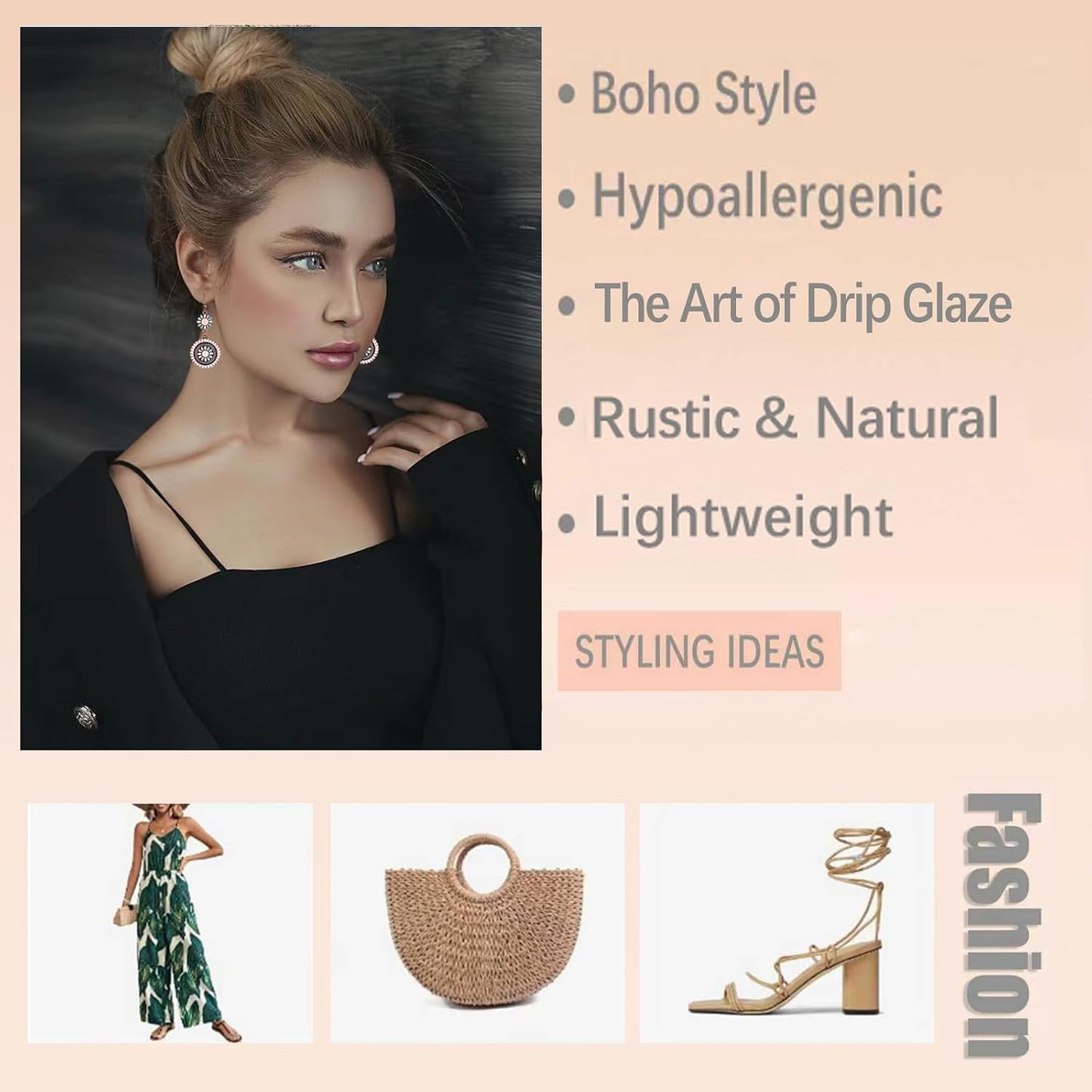 Silver/Gold Boho Dangle Statement Earrings for Women Trendy,Handmade Vintage Dainty Cute Long Drop Summer Earrings,fashion Accessories Jewelry Gifts