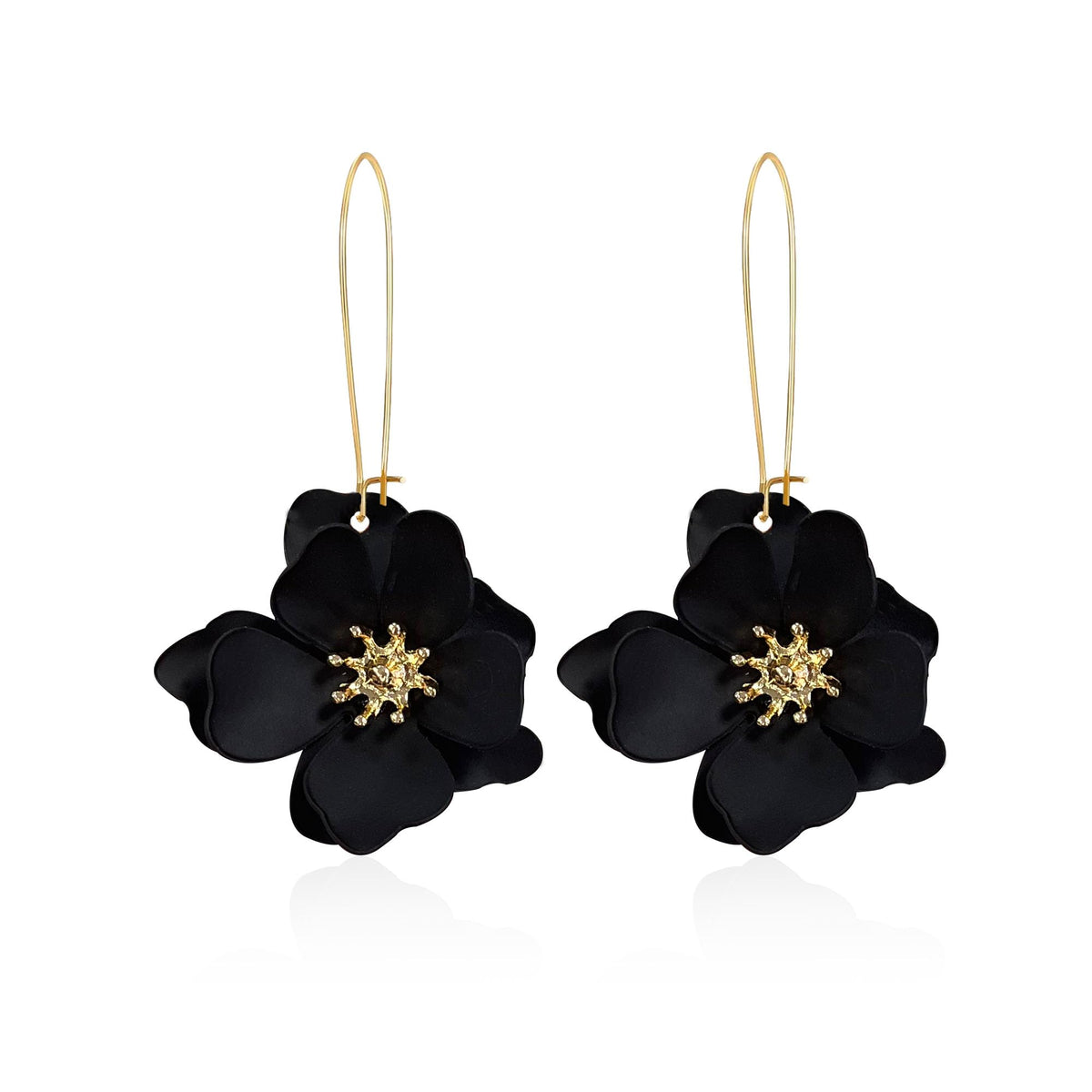 Bohemian Daisy Flower Matte Floral Long Petal Drop Dangle Earrings Layered Tiered for Women Chic Boho Wedding Jewelry