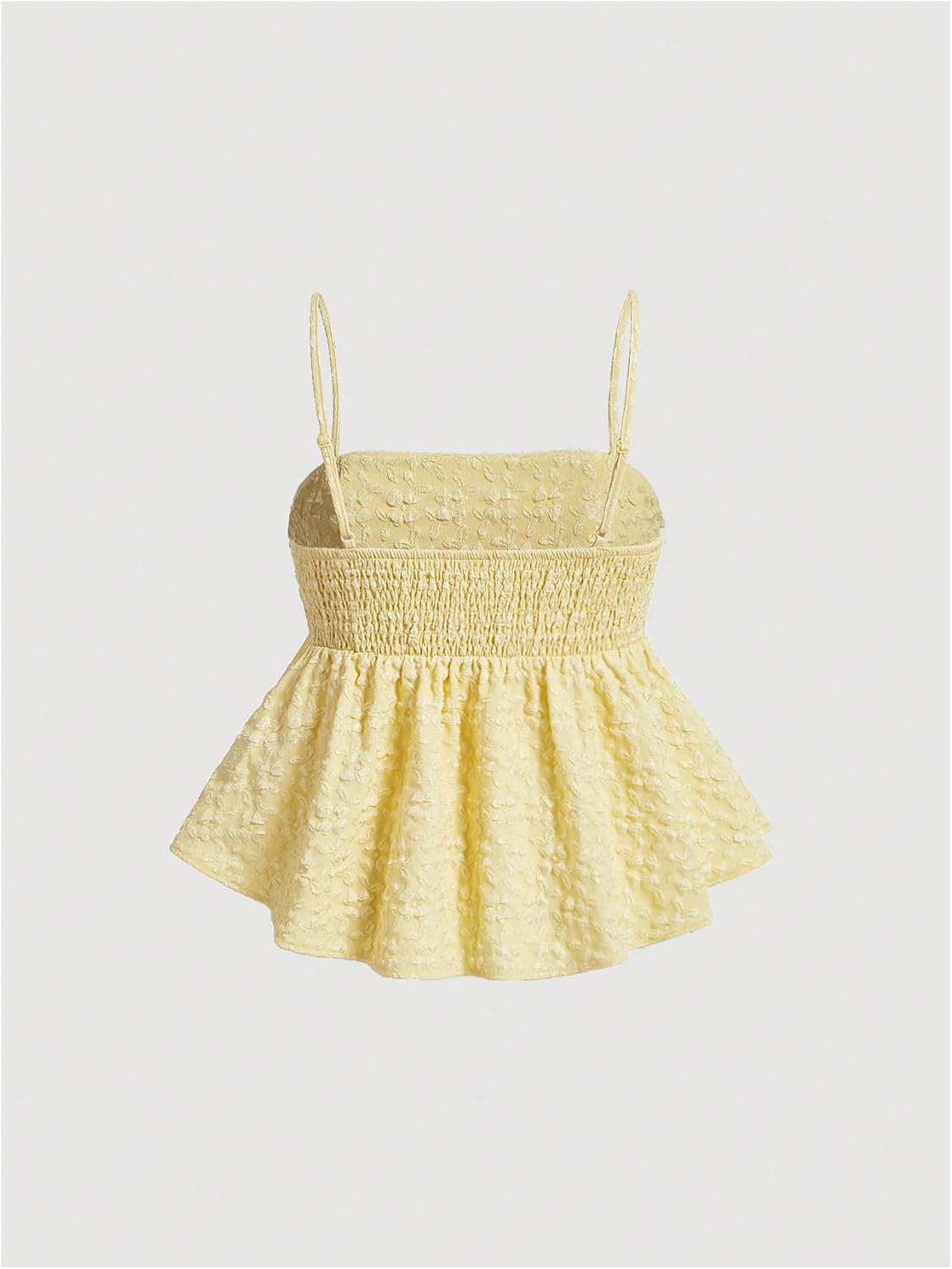 SOLY HUX Summer Babydoll Top for Women Y2k Peplum Cami Crop Tank Tops | Cute, Going Out Outfits, Flowy, Ruffle, Spaghetti Strap