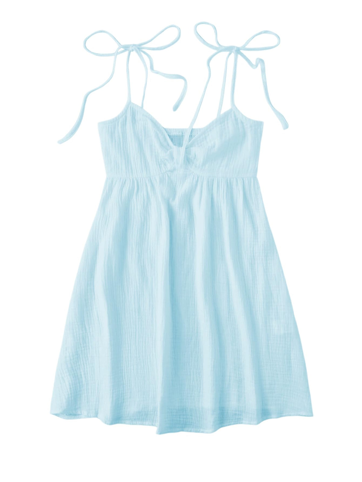SOLY HUX Women's Summer Mini Sun Dress Cami Tie Shoulder Babydoll Dresses | A Line, Y2k, Cute, Casual, Babydoll Dresses