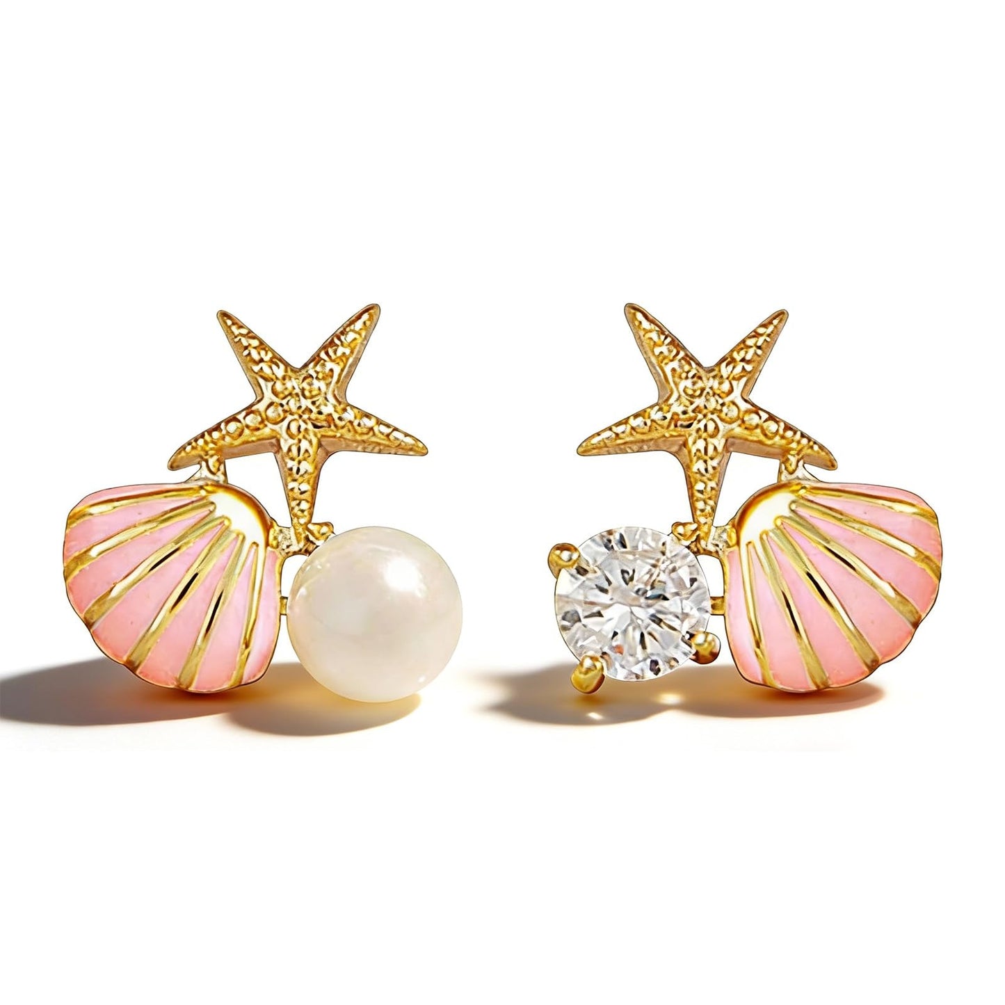 Starfish Earrings Beach Jewelry for Women Seashell Pearl Drop Earrings Summer Accessories Tropical Vacation Outfits Beach Vacation Clothes Dresses
