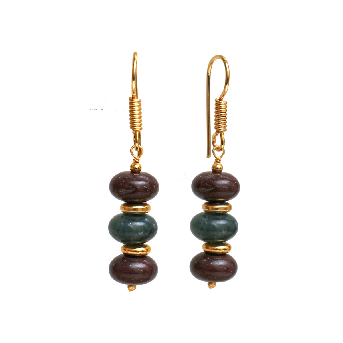 Gempires Beaded Gemstone Dangle Earrings for Women, Boho Gold Birthstone | 20+ natural stones & birthstones | Hypoallergenic gold-plated brass | Lightweight handmade boho drops