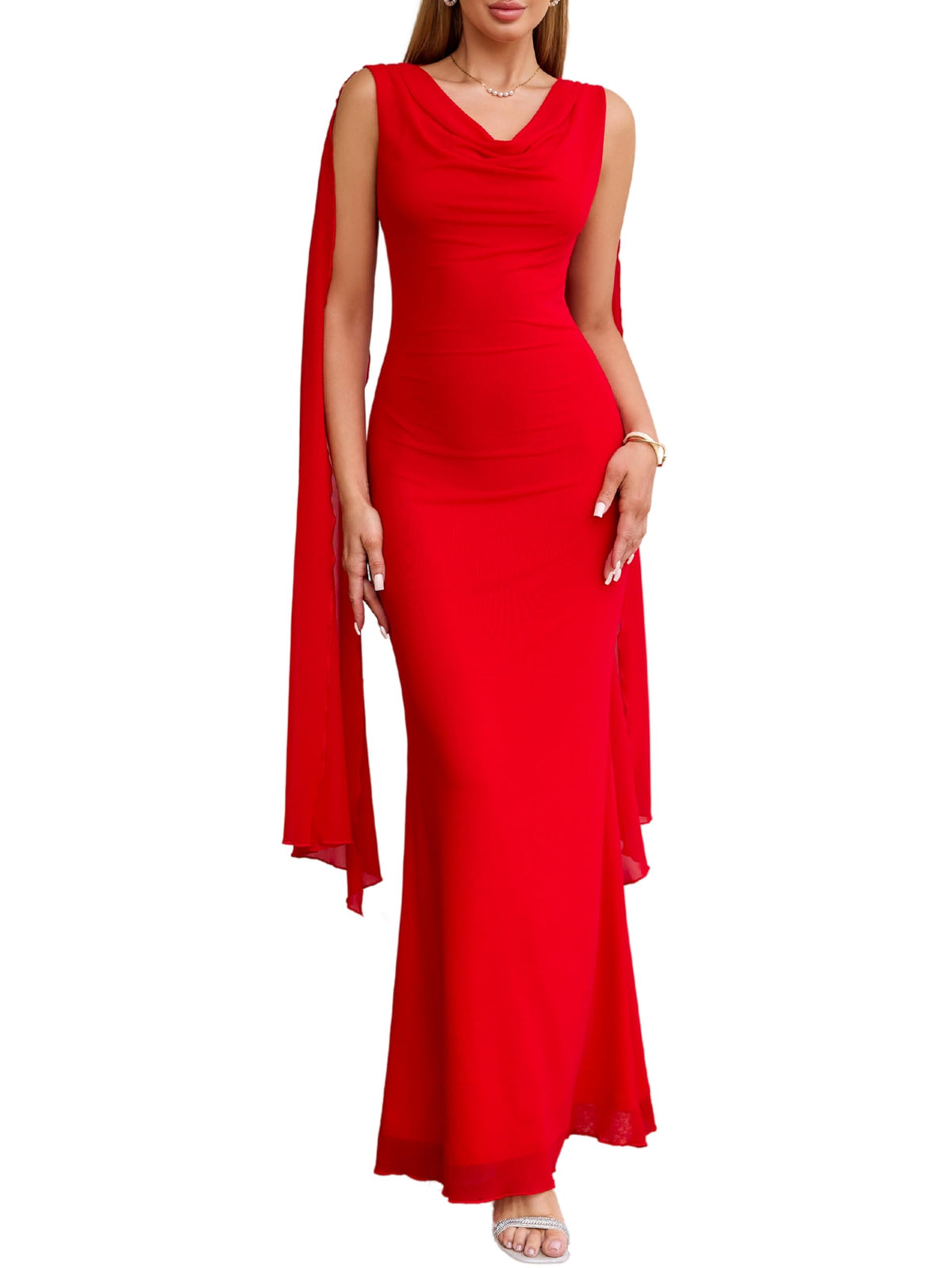 Parthea Women's Summer Formal Wedding Guest Dresses | Sleeveless Backless Maxi Bodycon Dress Long Elegant Evening Party Cocktail Grown