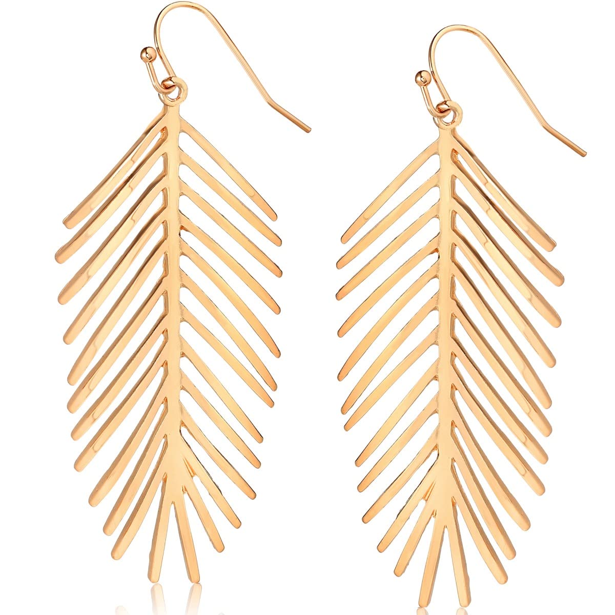 Palm Leaf Earrings for Women - Boho Tropical Dangle Earrings | Plated in Gold Tone or Silver Tone