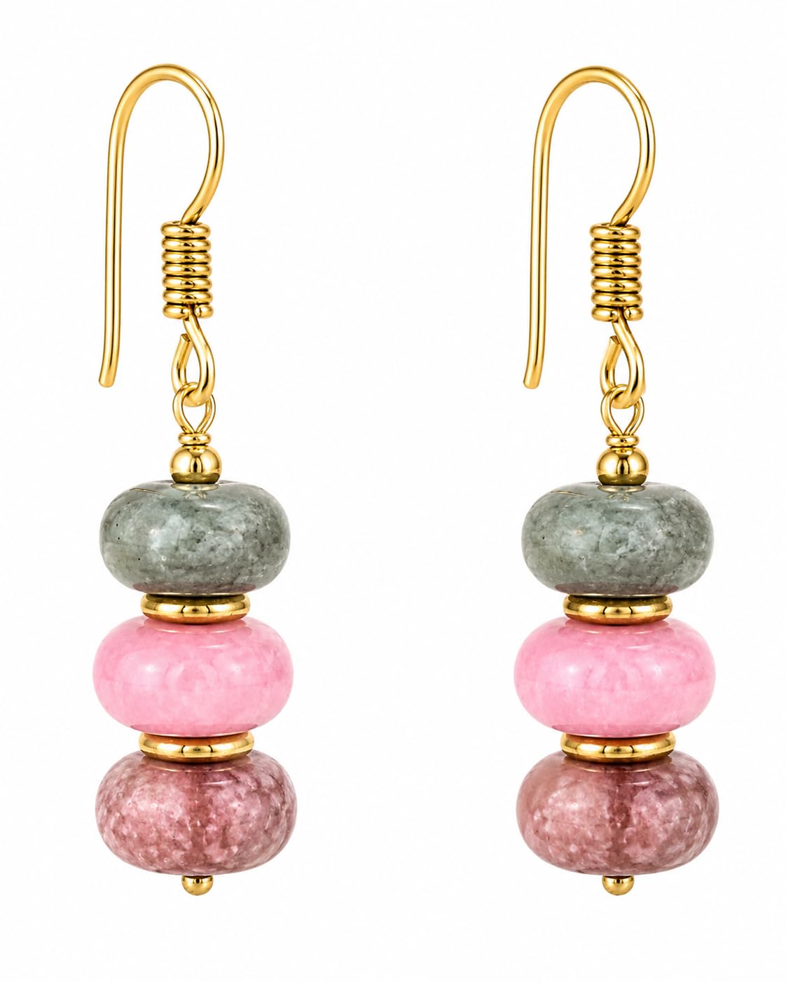 Gempires Beaded Gemstone Dangle Earrings for Women, Boho Gold Birthstone | 20+ natural stones & birthstones | Hypoallergenic gold-plated brass | Lightweight handmade boho drops