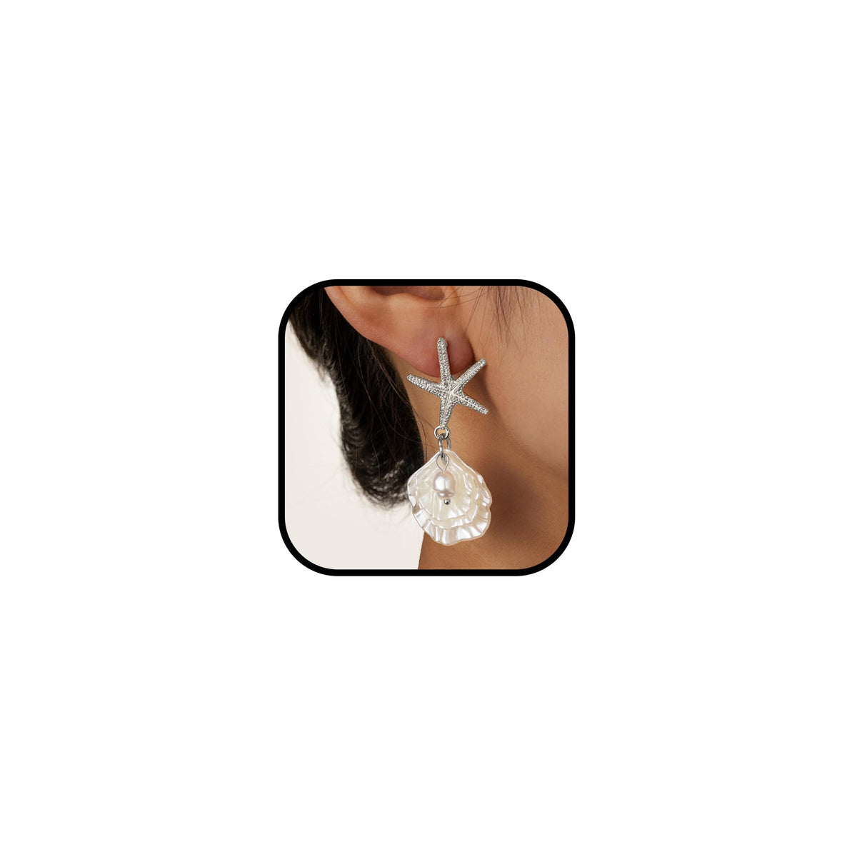 Starfish Shell Earrings for Women Ocean Beachy Jewelry for Tropical Vacation Outfits Beach Accessories Coastal Chic Aesthetics Summer Party Jewelry 2026 Beach Vacation Clothes Dresses Accessories