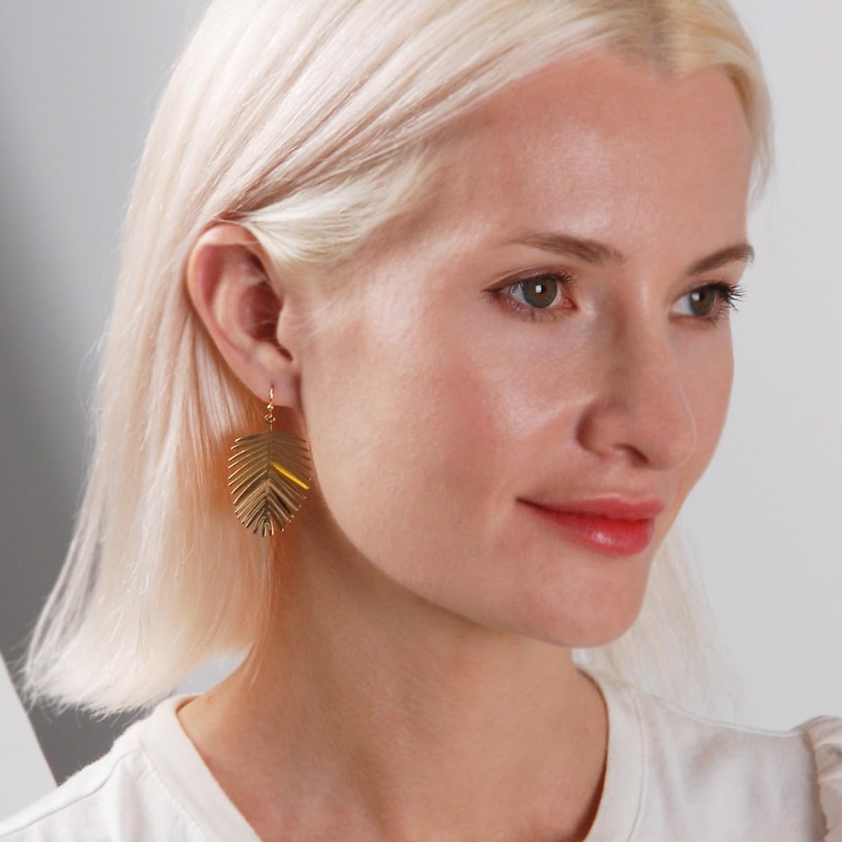 Palm Leaf Earrings for Women - Boho Tropical Dangle Earrings | Plated in Gold Tone or Silver Tone