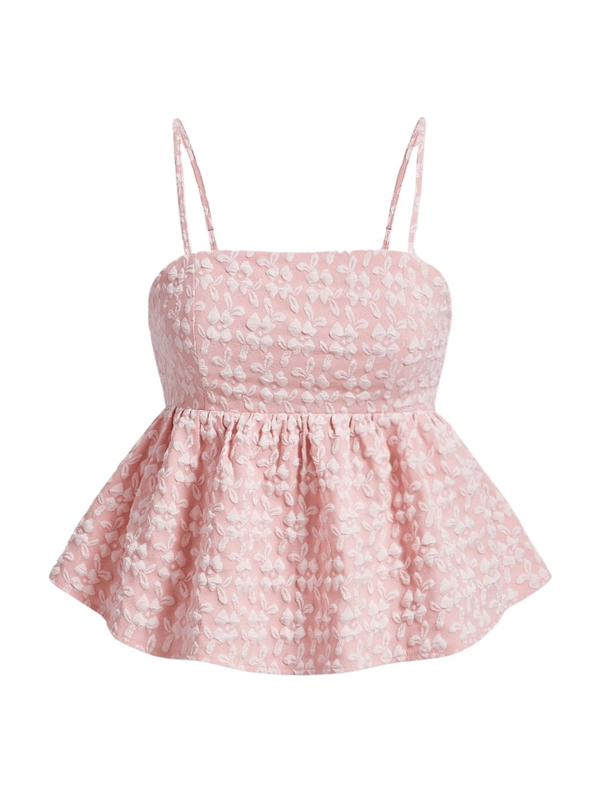 SOLY HUX Summer Babydoll Top for Women Y2k Peplum Cami Crop Tank Tops | Cute, Going Out Outfits, Flowy, Ruffle, Spaghetti Strap